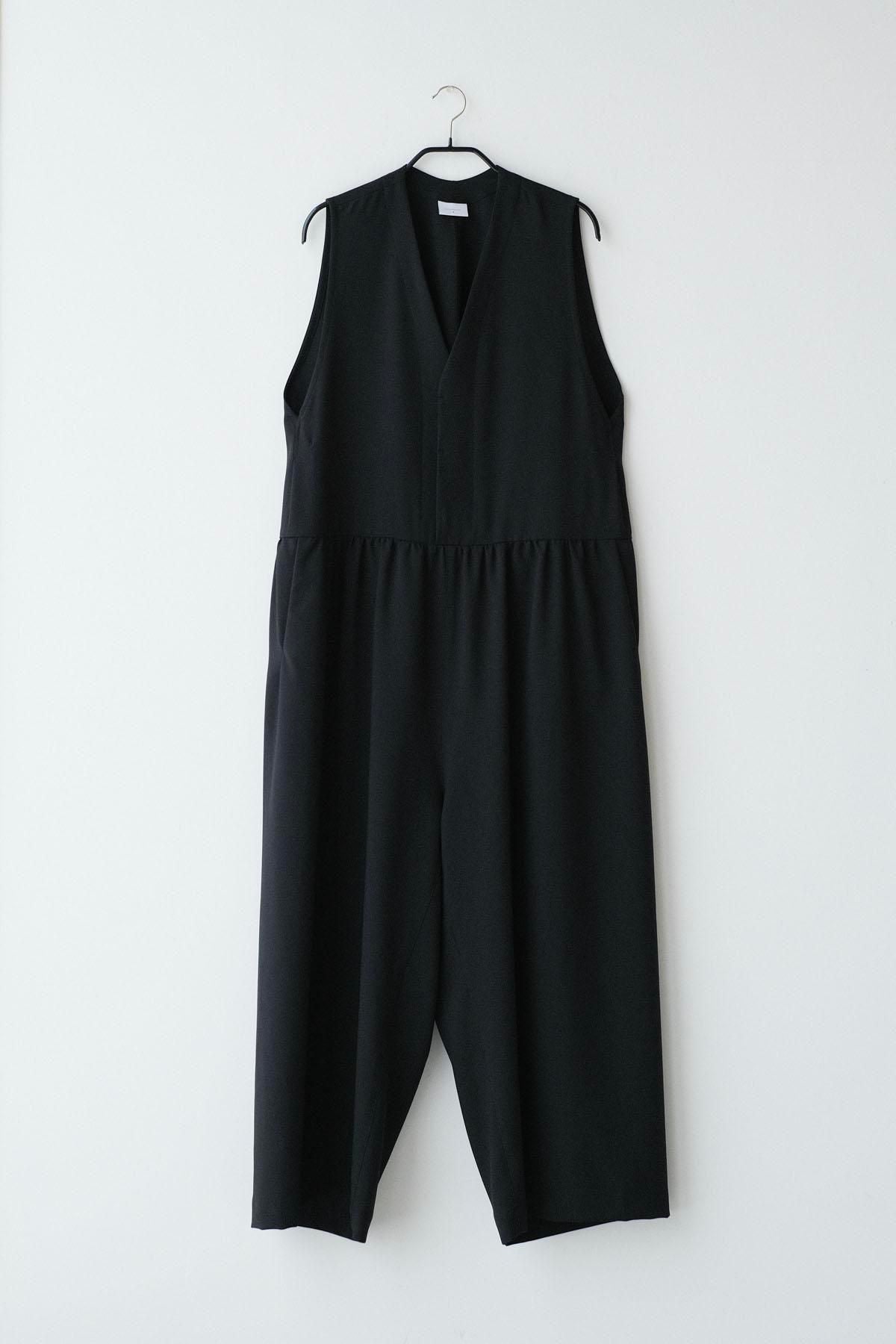 オクタグラムポリエステル・艶消平織　オーバーオール / Black［size 3_］