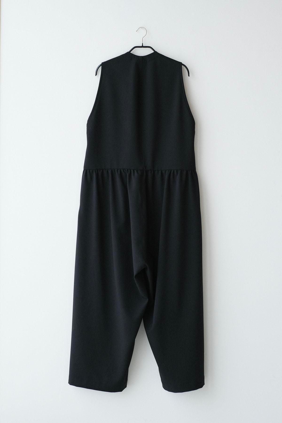 オクタグラムポリエステル・艶消平織　オーバーオール / Black［size 3_］
