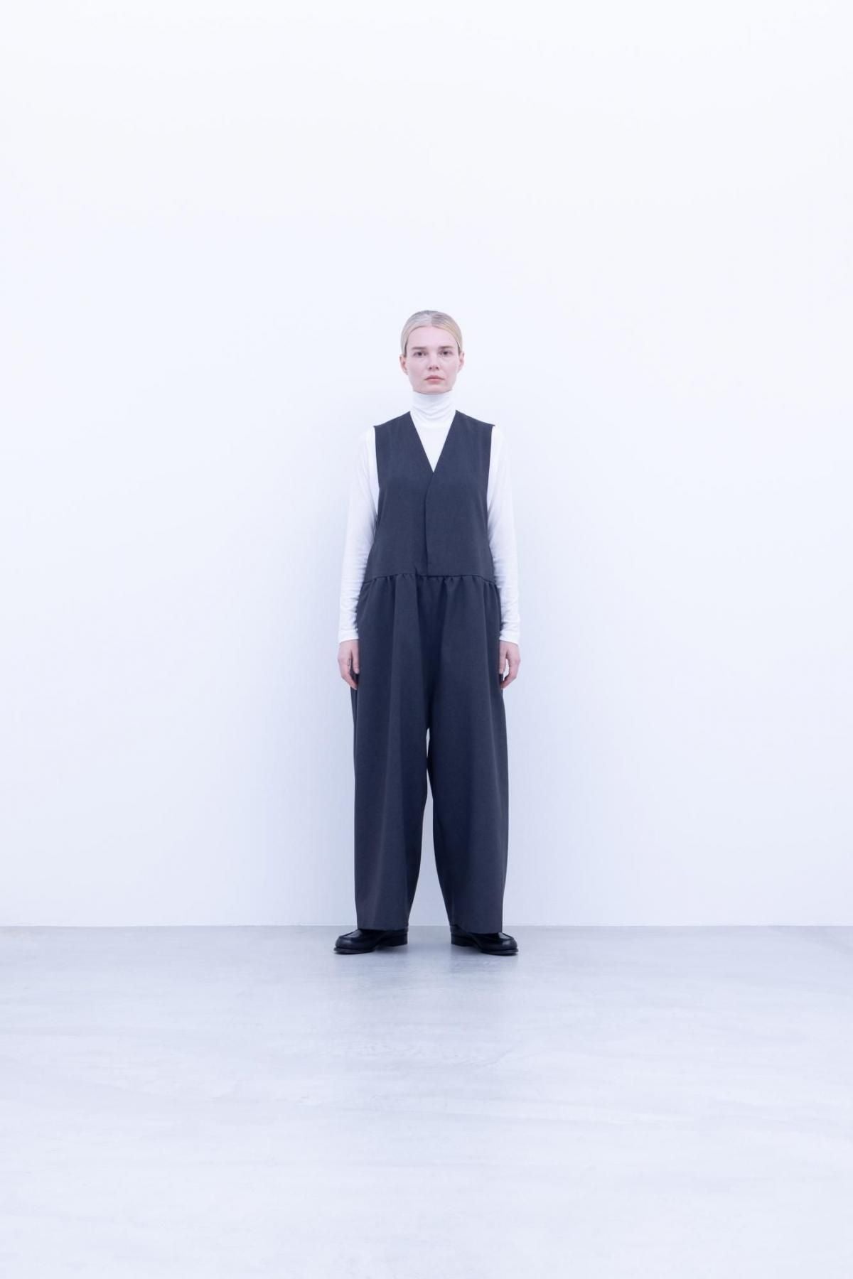 オクタグラムポリエステル・艶消平織　オーバーオール / Black［size 3_］