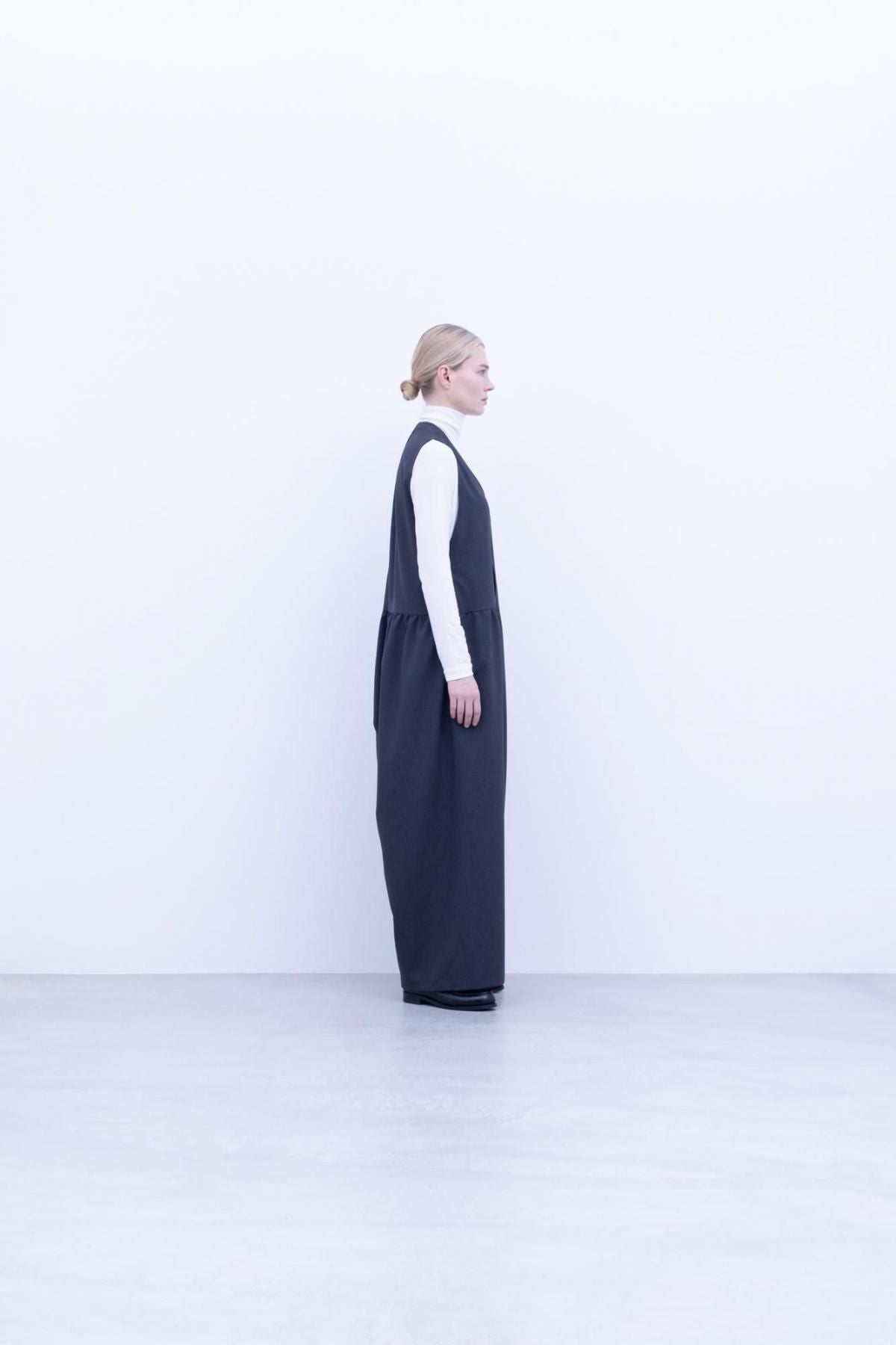 オクタグラムポリエステル・艶消平織　オーバーオール / Black［size 3_］