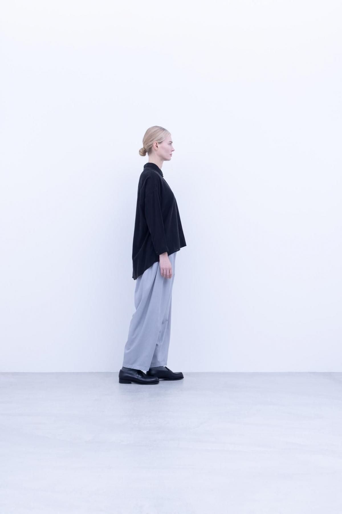 ポリエステル＆レーヨン・クリア ツイル　ウエストダーツギャザーパンツ / Light Grey mix［size 5_］