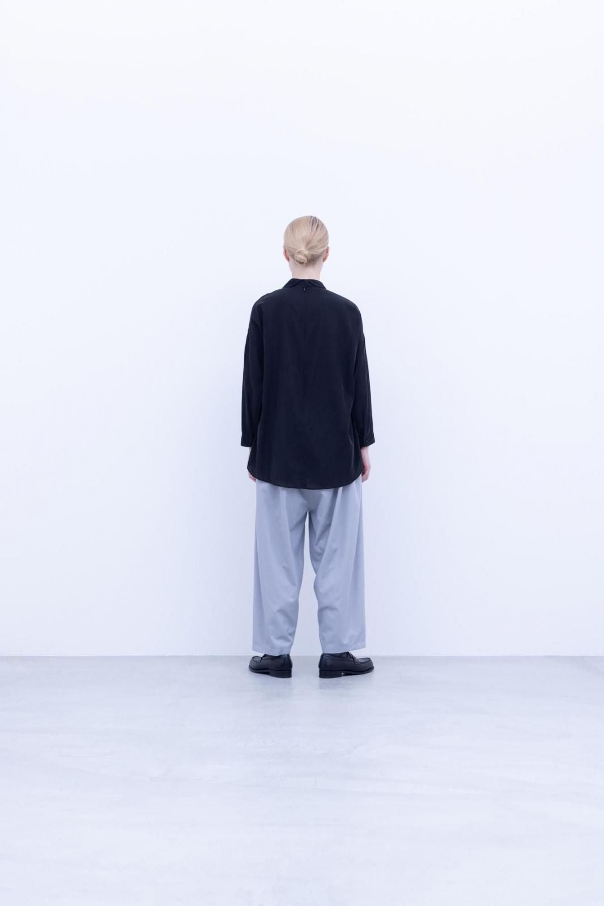 ポリエステル＆レーヨン・クリア ツイル　ウエストダーツギャザーパンツ / Light Grey mix［size 5_］