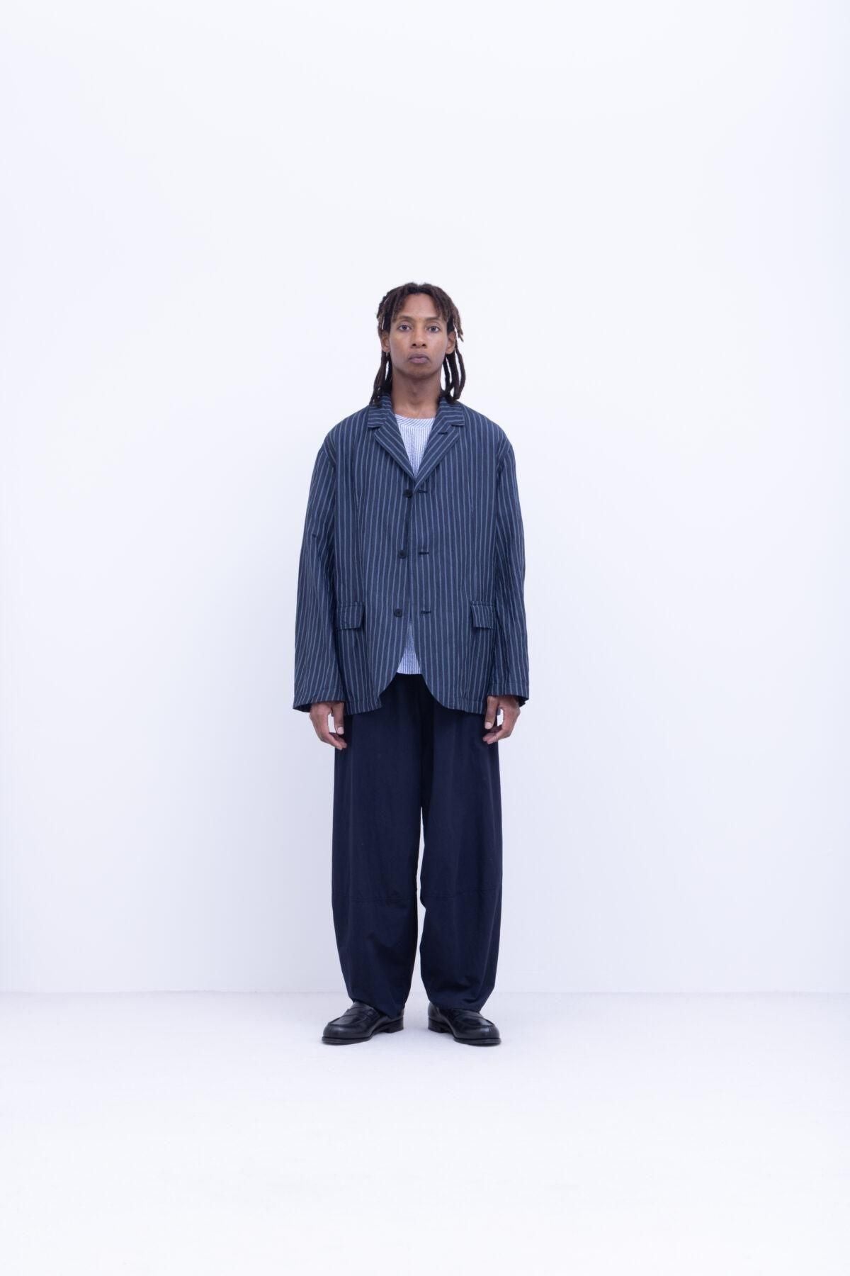 50s コットン タイプライター 　切り替えテーパードパンツ / Navy［size M］