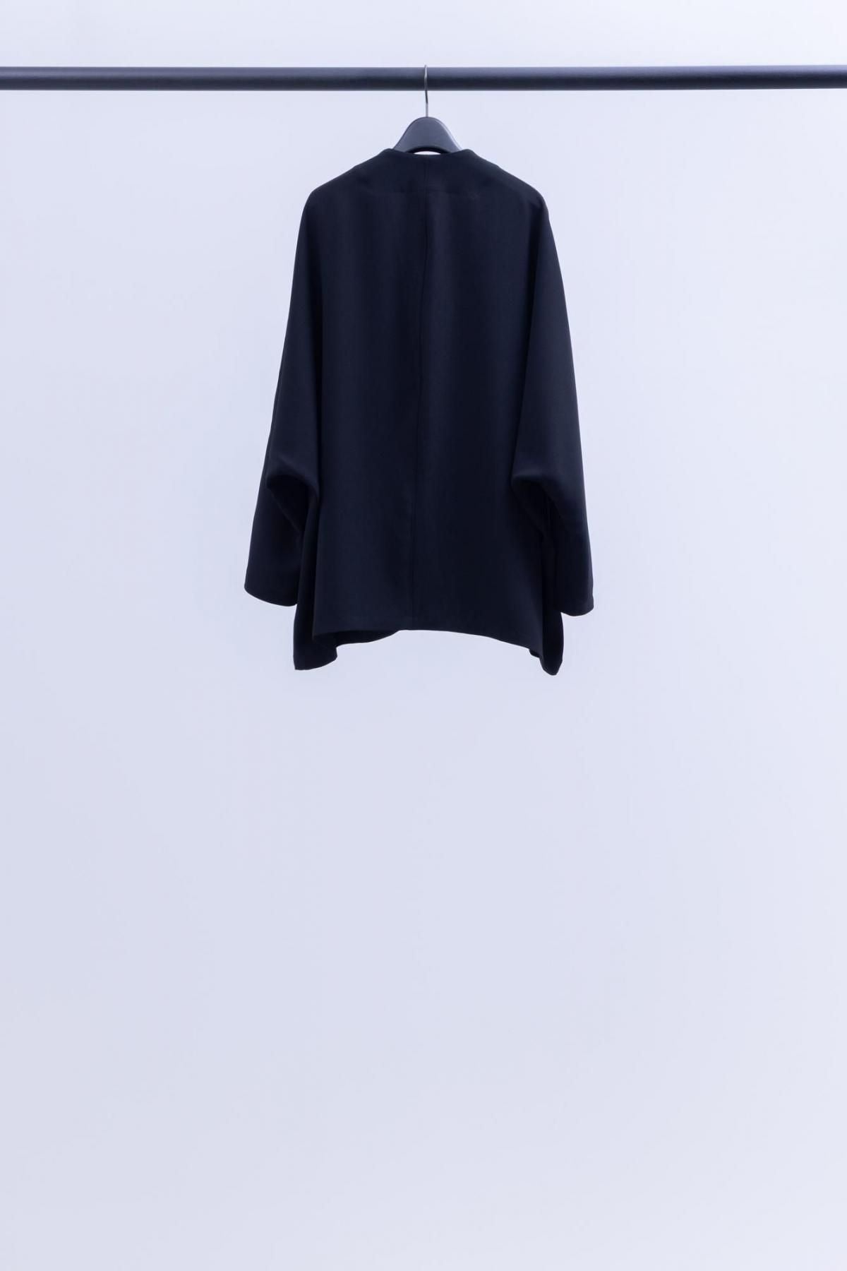 トリアセテート＆ポリエステル・ライトクレープダブルクロス　ドルマンジャケット 99 black [size 3_]