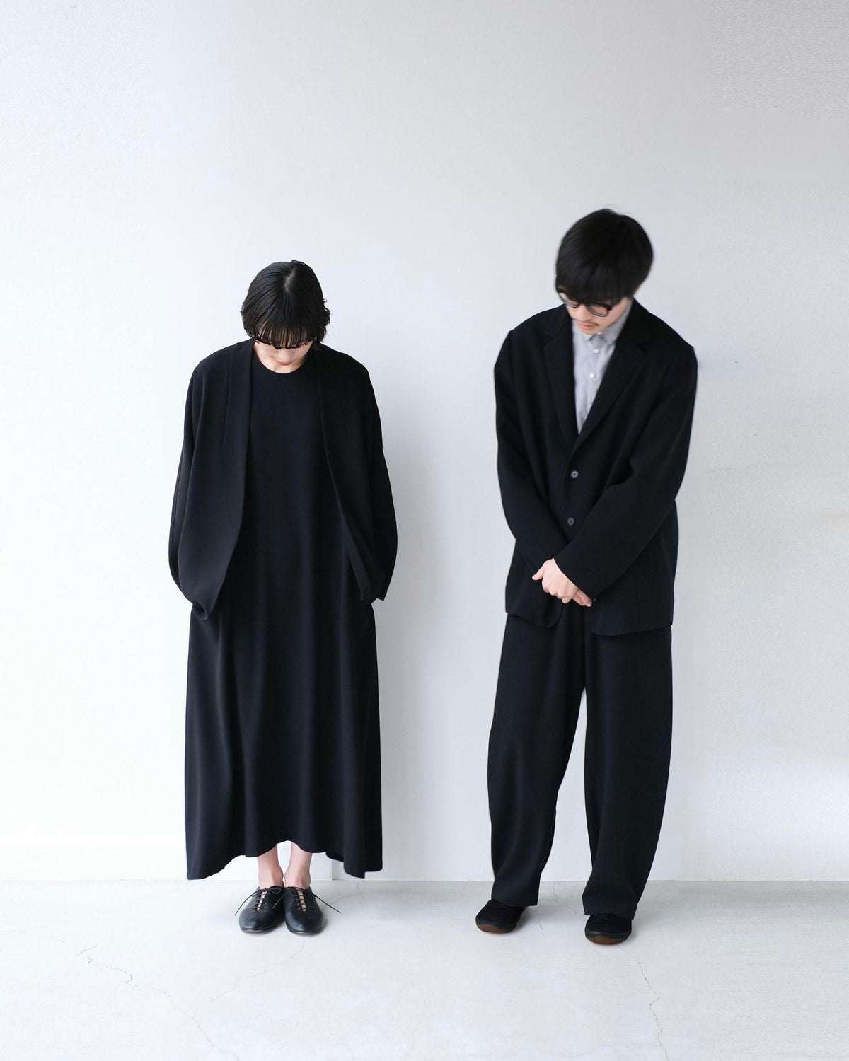 トリアセテート＆ポリエステル・ライトクレープダブルクロス　ドルマンジャケット 99 black [size 3_]