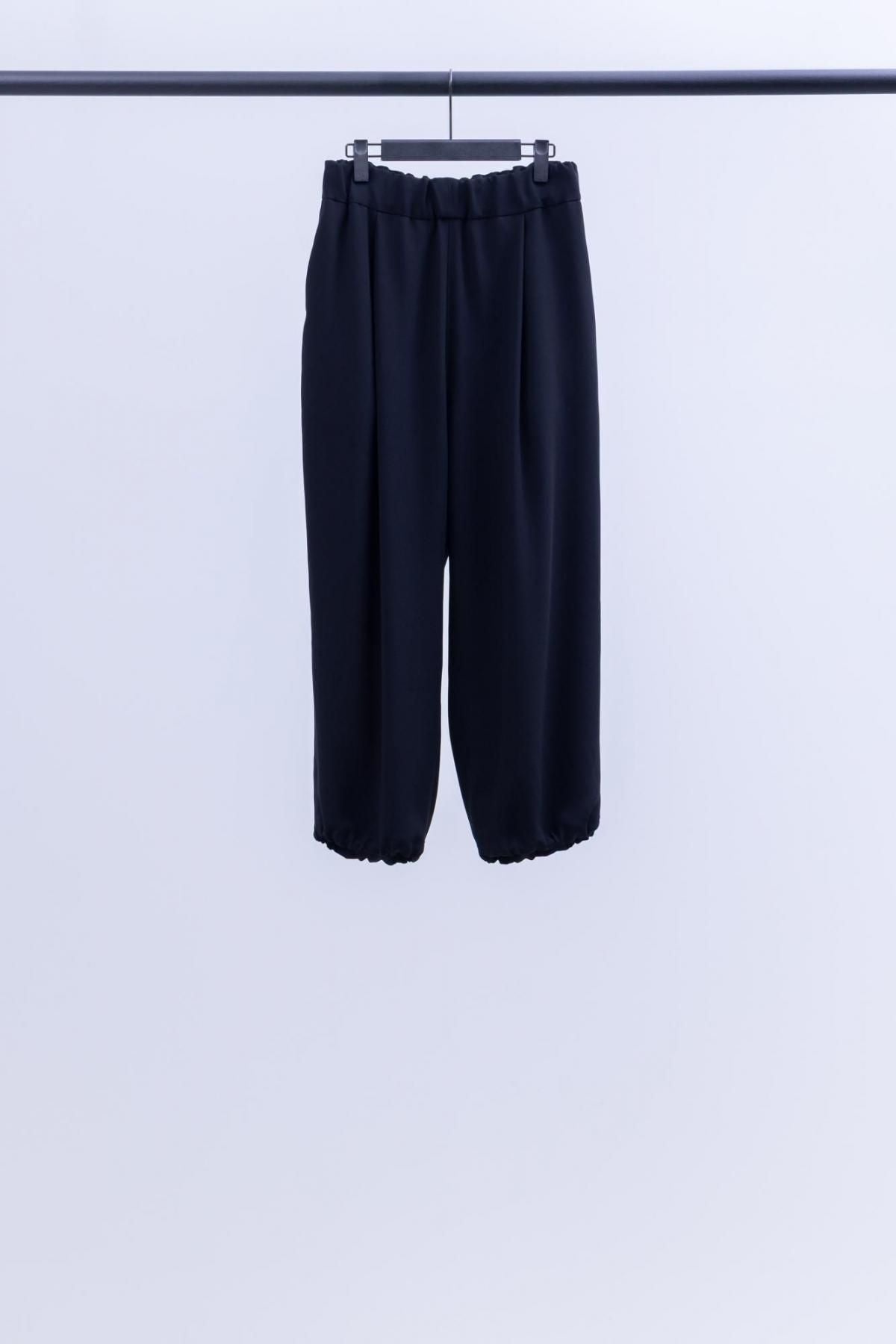 トリアセテート＆ポリエステル・ライトクレープダブルクロス　フルレングスパンツ / 99 deep black [size 3_]