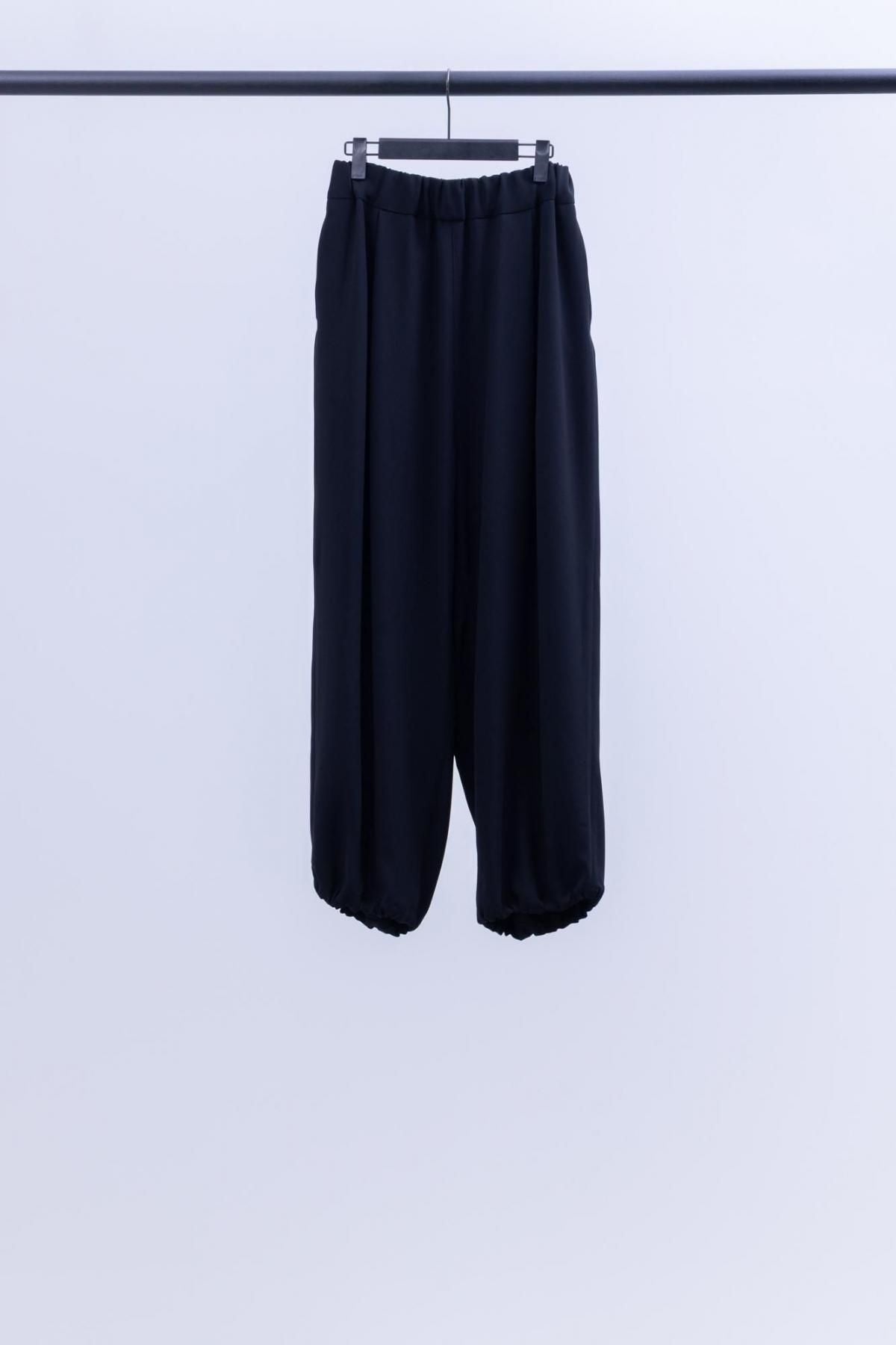 トリアセテート＆ポリエステル・ライトクレープダブルクロス　フルレングスパンツ / 99 deep black [size 5_]