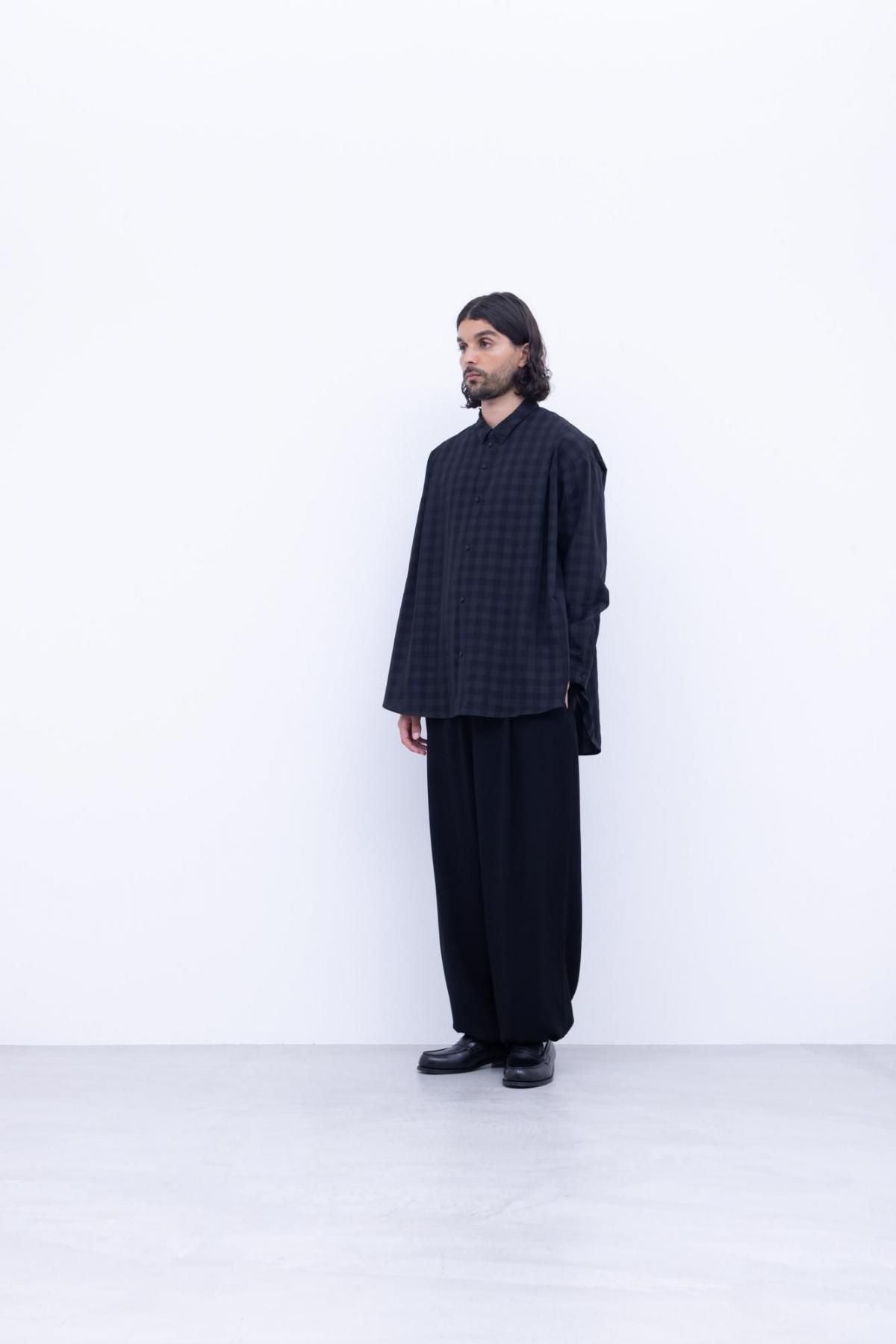 トリアセテート＆ポリエステル・ライトクレープダブルクロス　フルレングスパンツ / 99 deep black [size 5_]