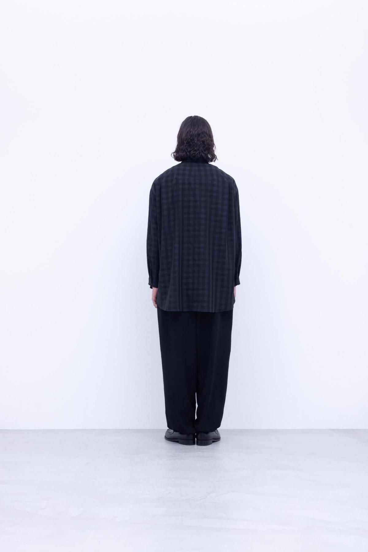 トリアセテート＆ポリエステル・ライトクレープダブルクロス　フルレングスパンツ / 99 deep black [size 5_]