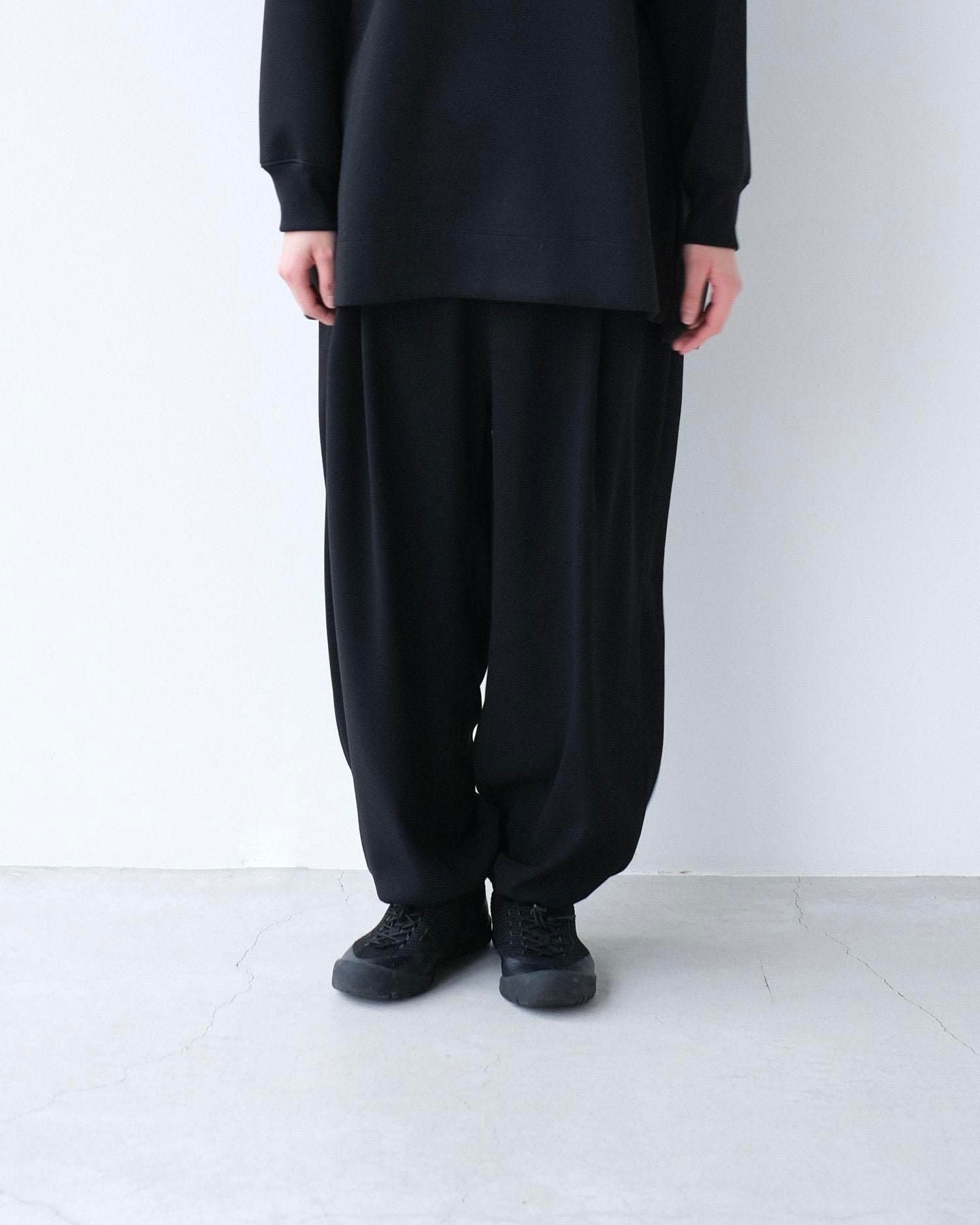 トリアセテート＆ポリエステル・ライトクレープダブルクロス　フルレングスパンツ / 99 deep black [size 5_]