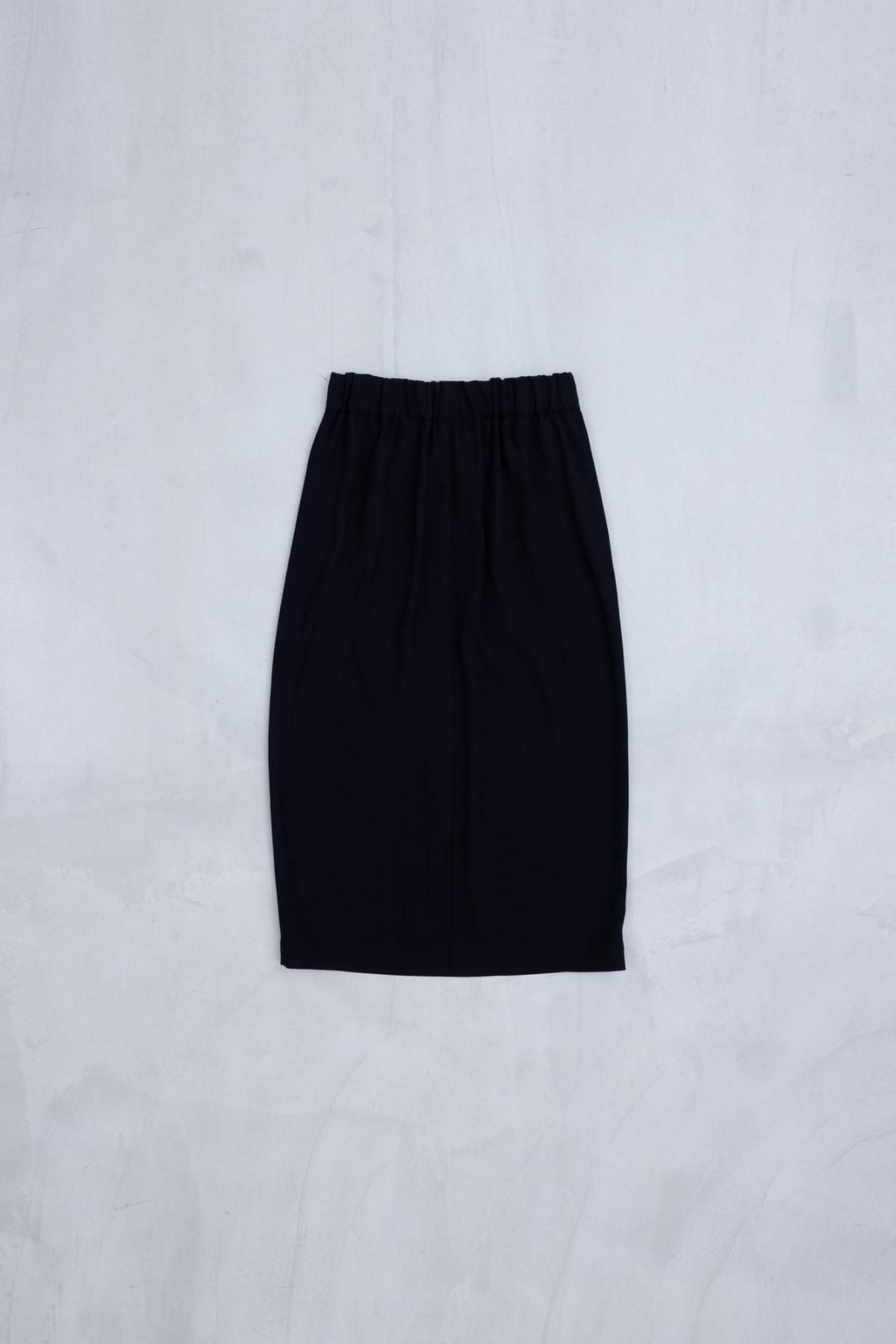 アセテート＆ポリエステル ライトクレープ ダブルクロス ストレートスカート / 95 black［size 3_］