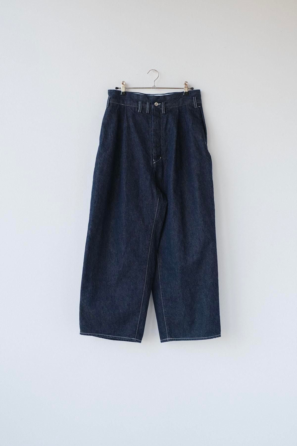 インディゴコットン・コモンセルビッチデニム　ワンタックセルビッチジーンズ / indigo [ size XS ]