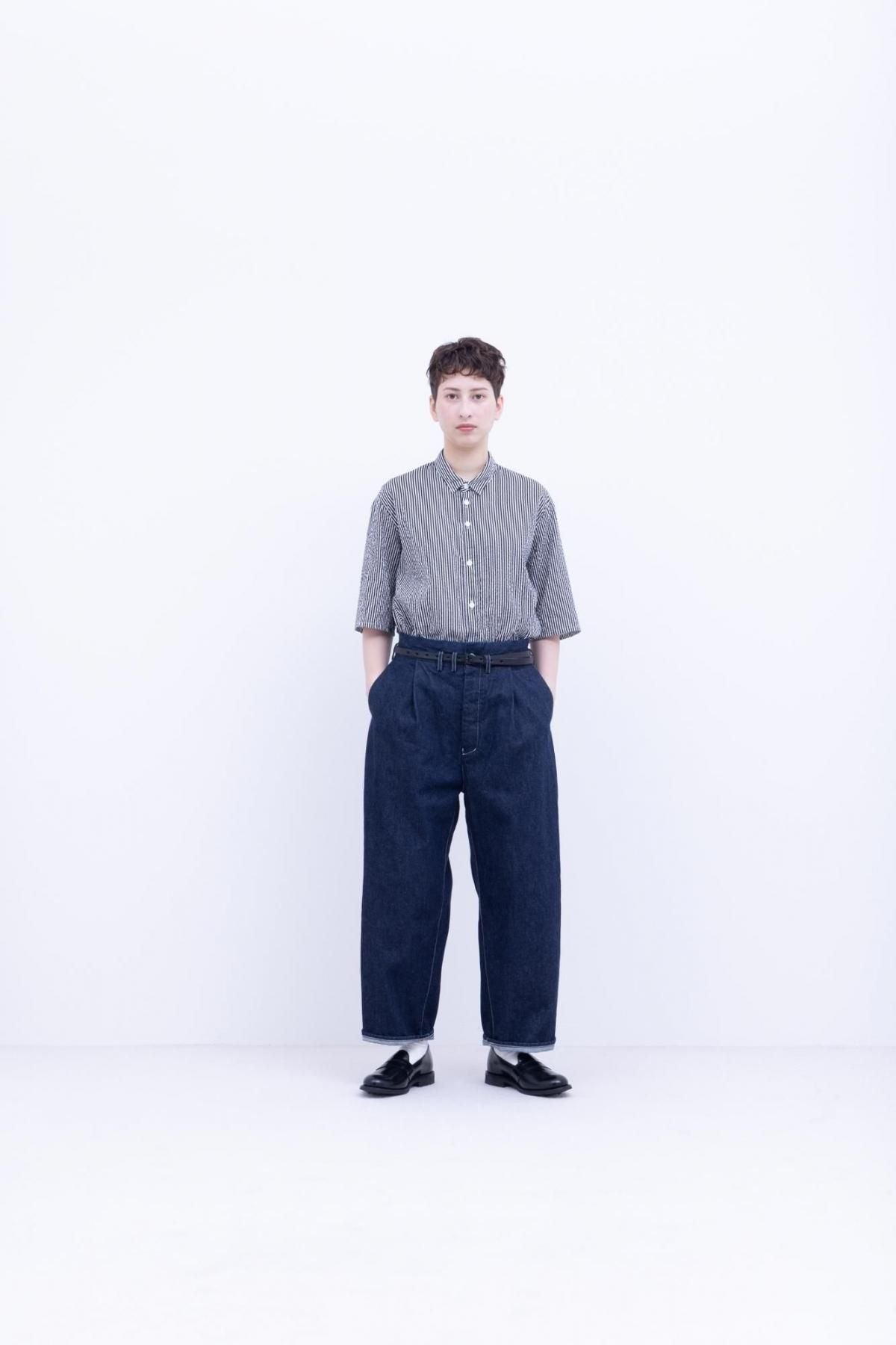 インディゴコットン・コモンセルビッチデニム　ワンタックセルビッチジーンズ / indigo [ size XS ]