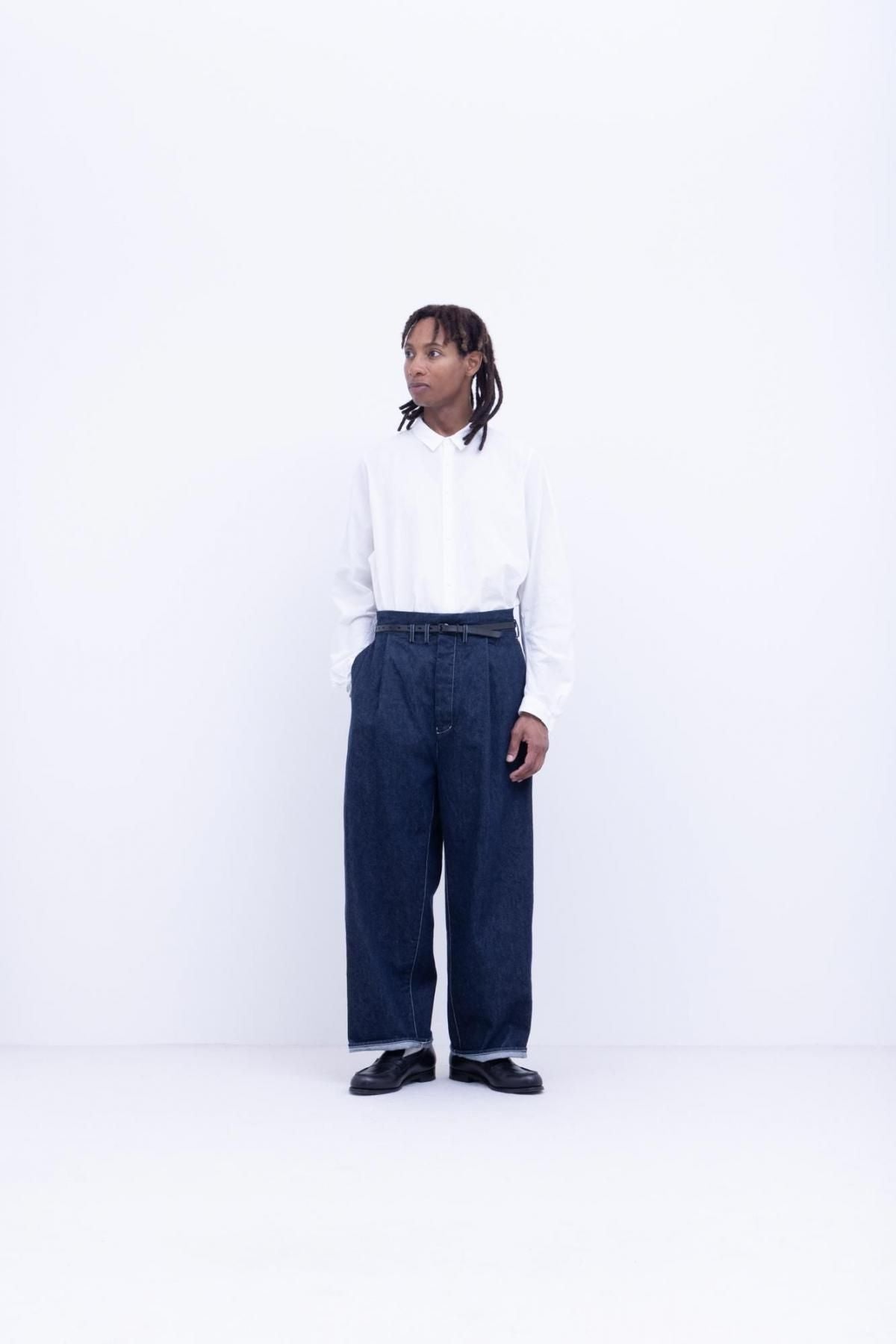 インディゴコットン・コモンセルビッチデニム　ワンタックセルビッチジーンズ / indigo [ size M ]