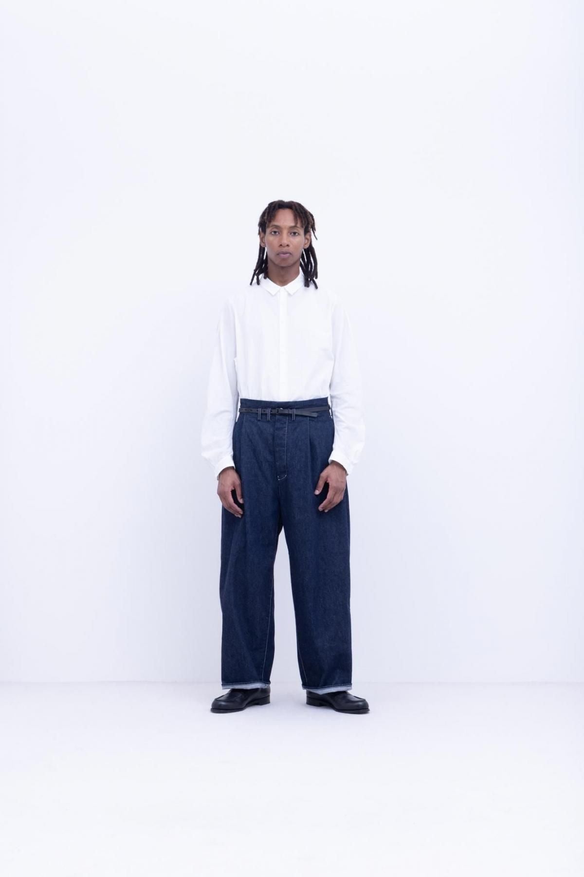 インディゴコットン・コモンセルビッチデニム　ワンタックセルビッチジーンズ / indigo [ size M ]