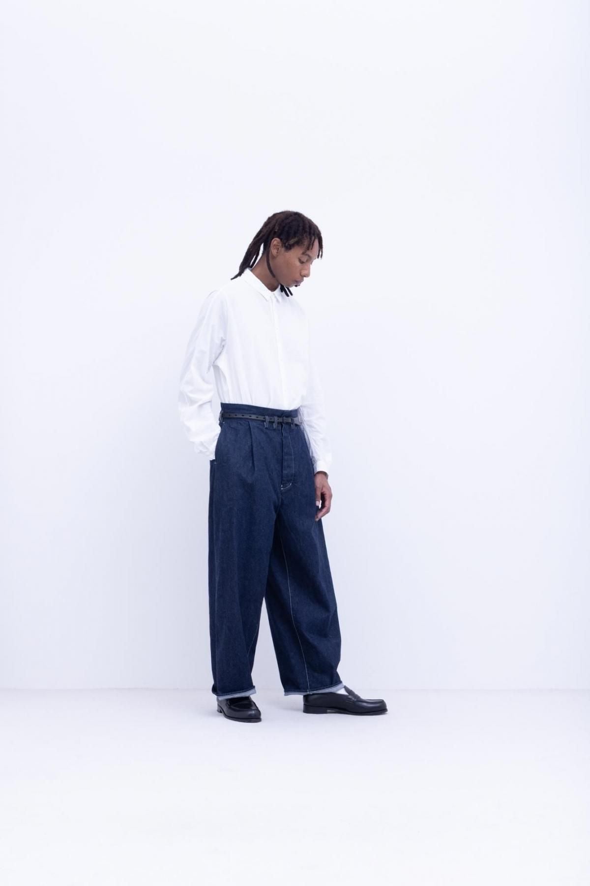 インディゴコットン・コモンセルビッチデニム　ワンタックセルビッチジーンズ / indigo [ size M ]