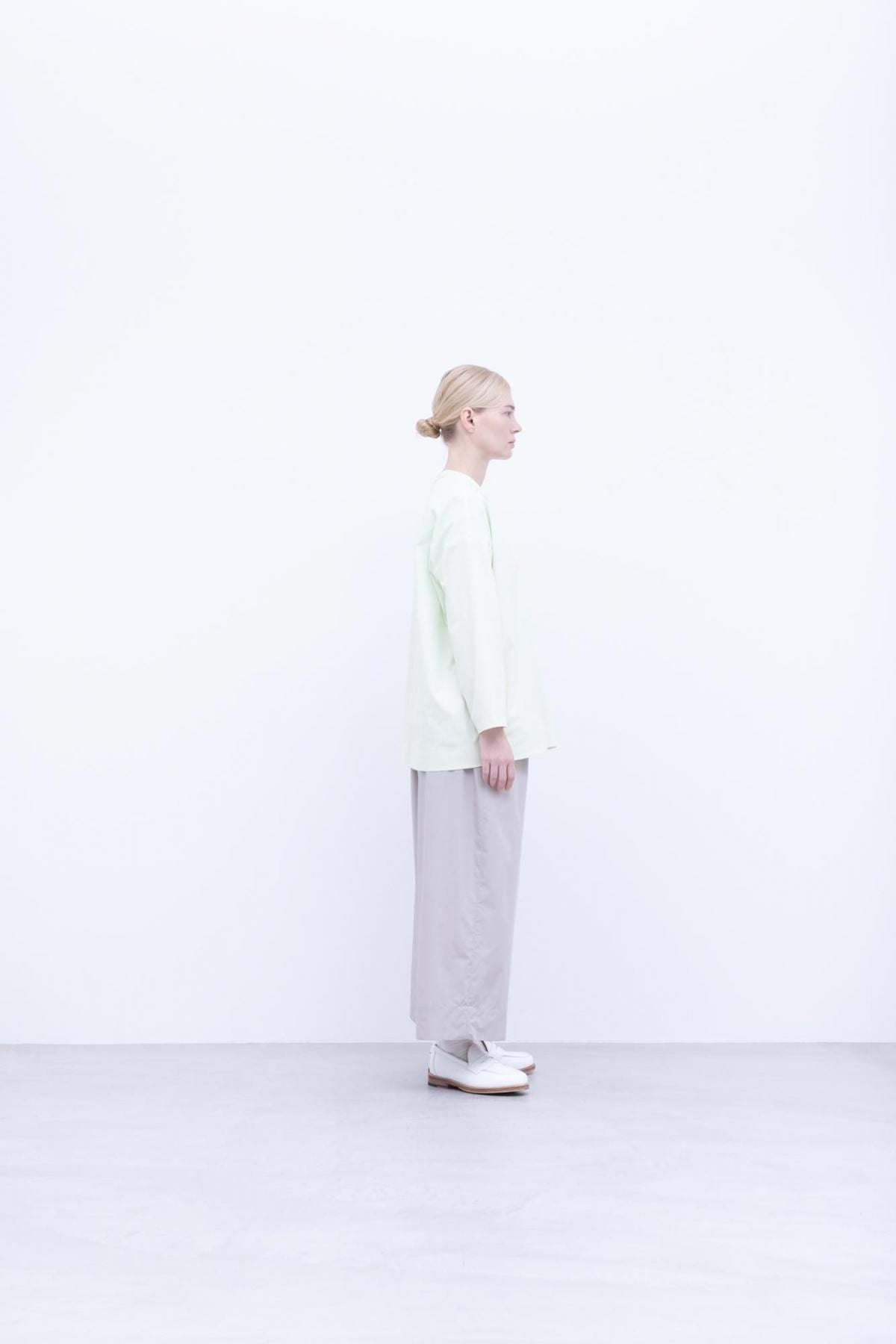 ストレッチポリエステル・マットタイプライター・クルーネックカーディガン / Lime［size 3_］