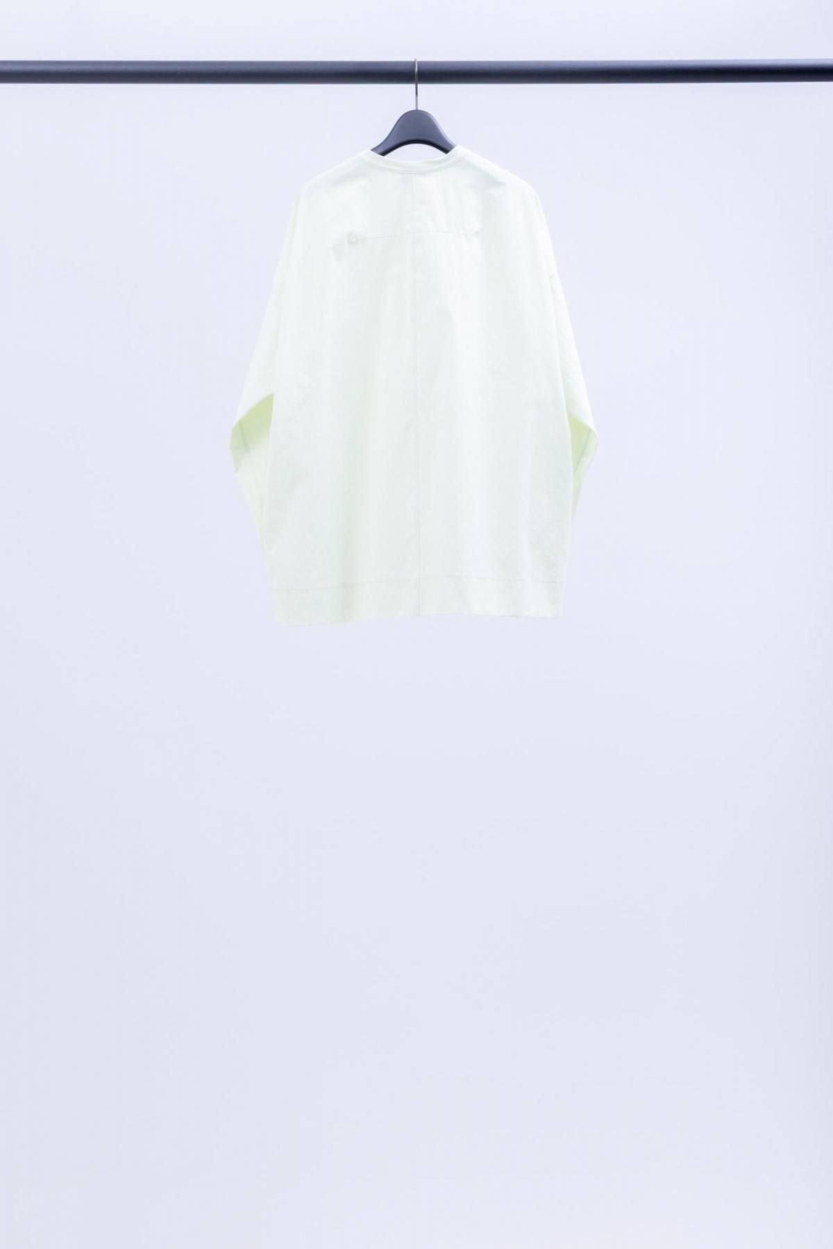 ストレッチポリエステル・マットタイプライター・クルーネックカーディガン / Lime［size 3_］