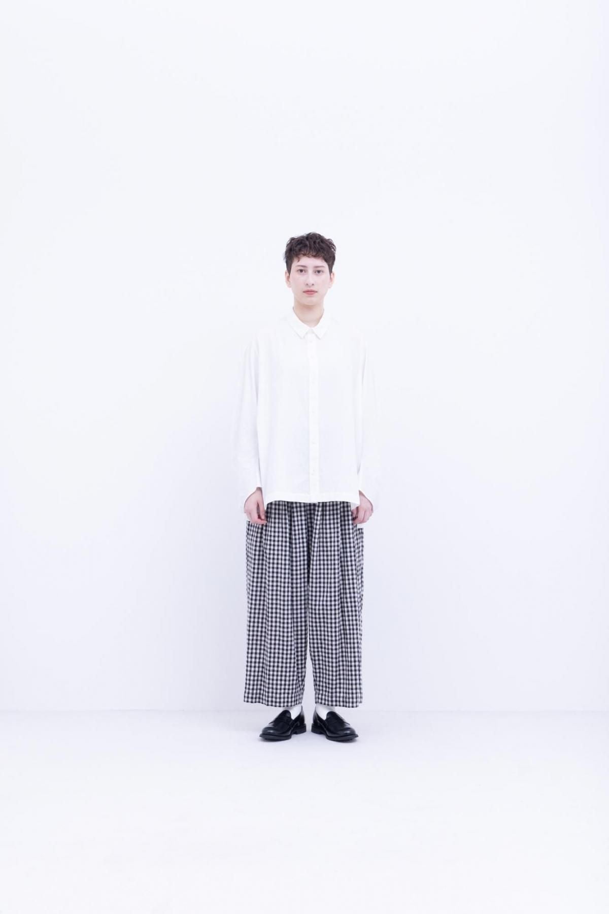 ガラシー  コットン・リネン / ギンガムチェック 3タックパンツ ［size M］