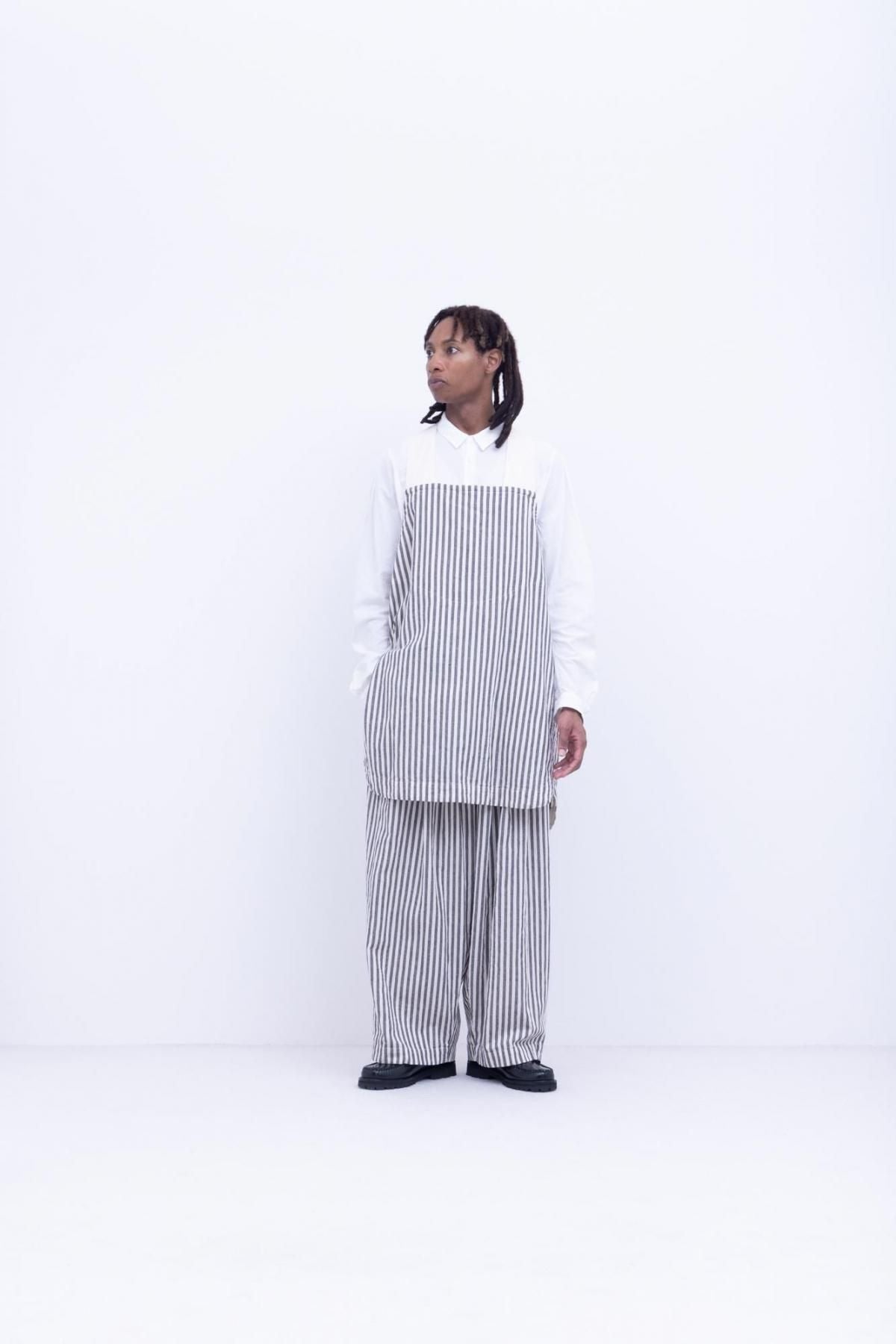 ガラシー  コットン・リネン / ストライプ シーチング エプロンベスト ［size XS］