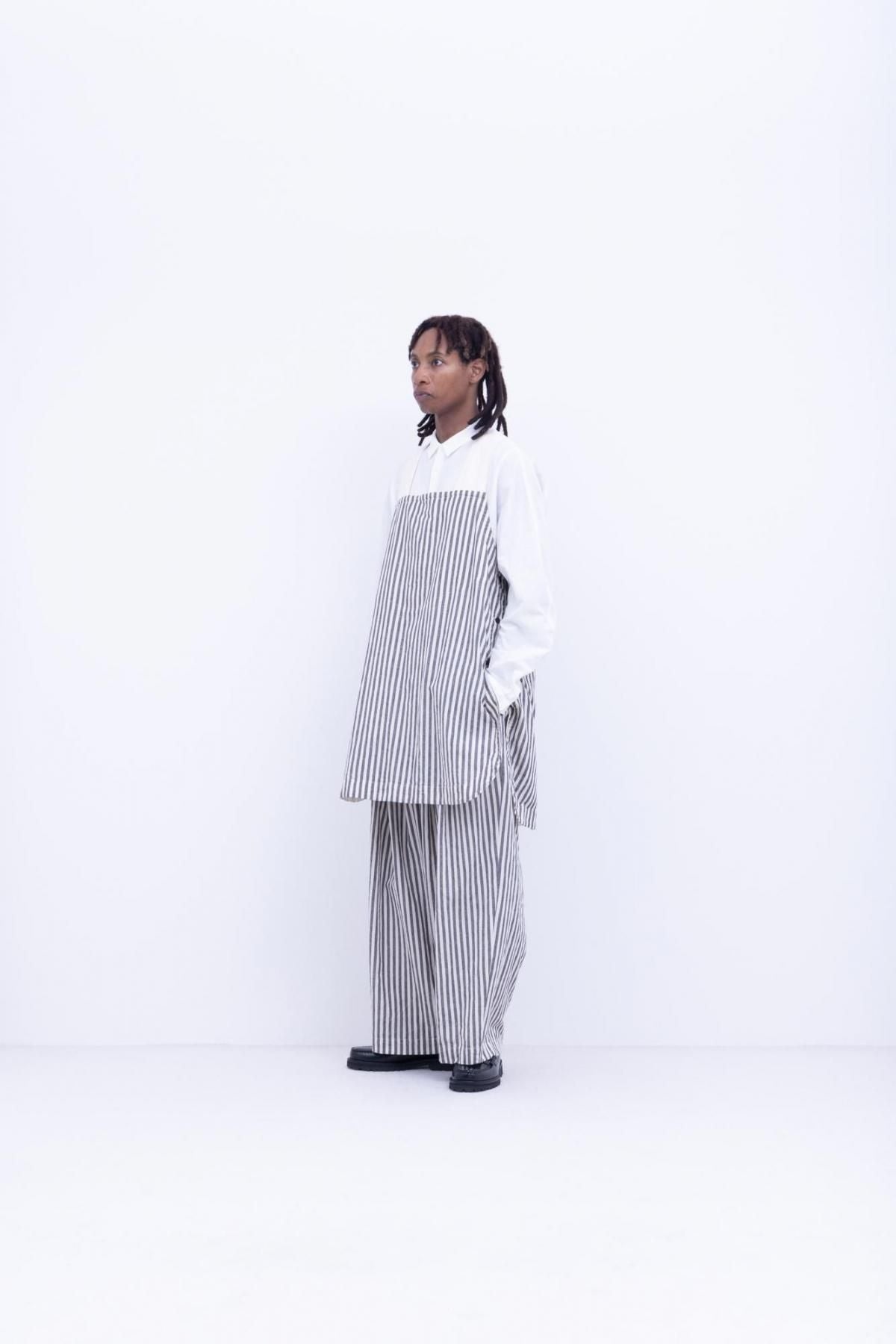ガラシー  コットン・リネン / ストライプ シーチング エプロンベスト ［size XS］