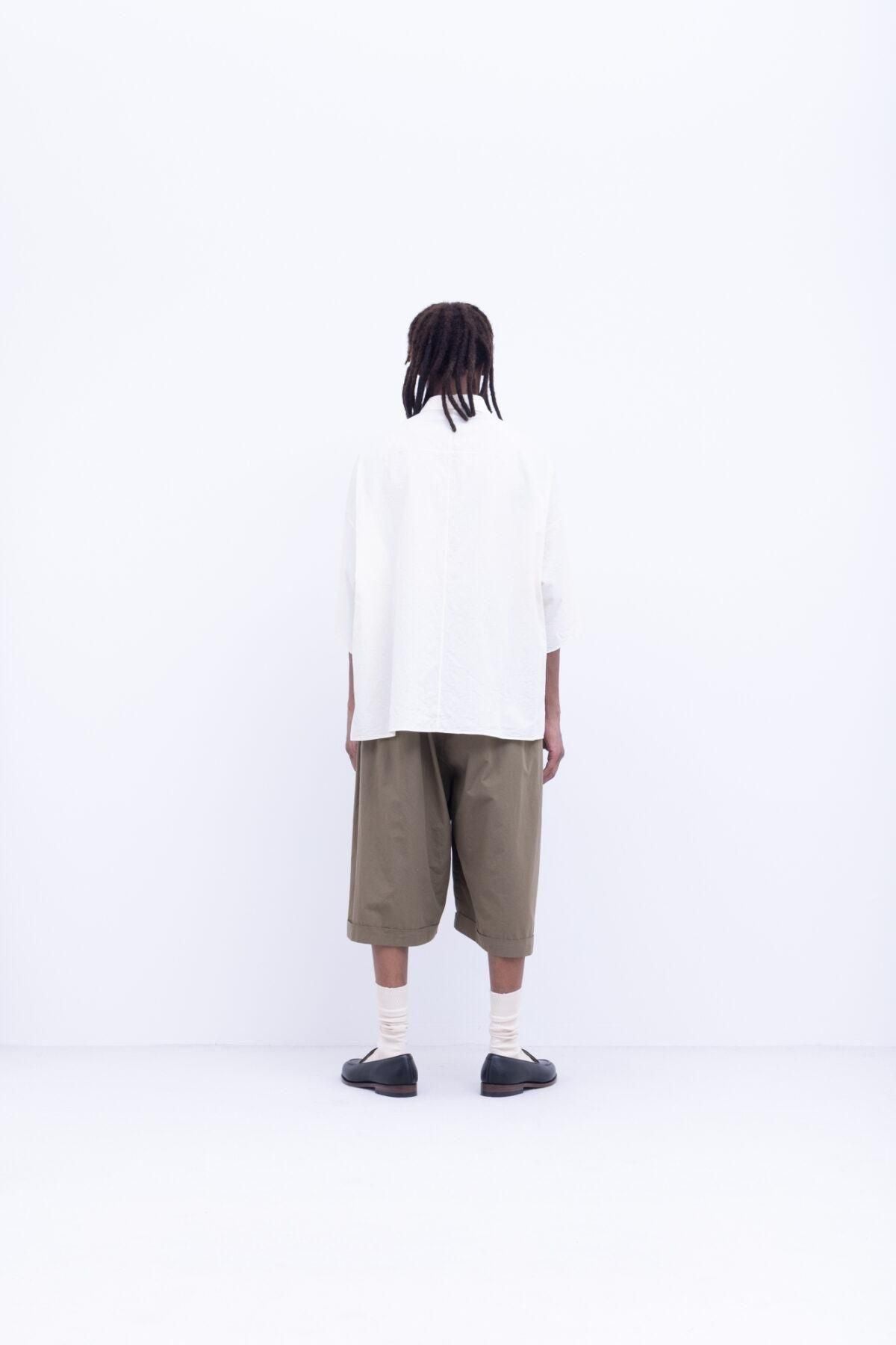 40 / 1オーガニックコットン・強撚ウェザー　台襟付きシャツカラー / Natural [size M]