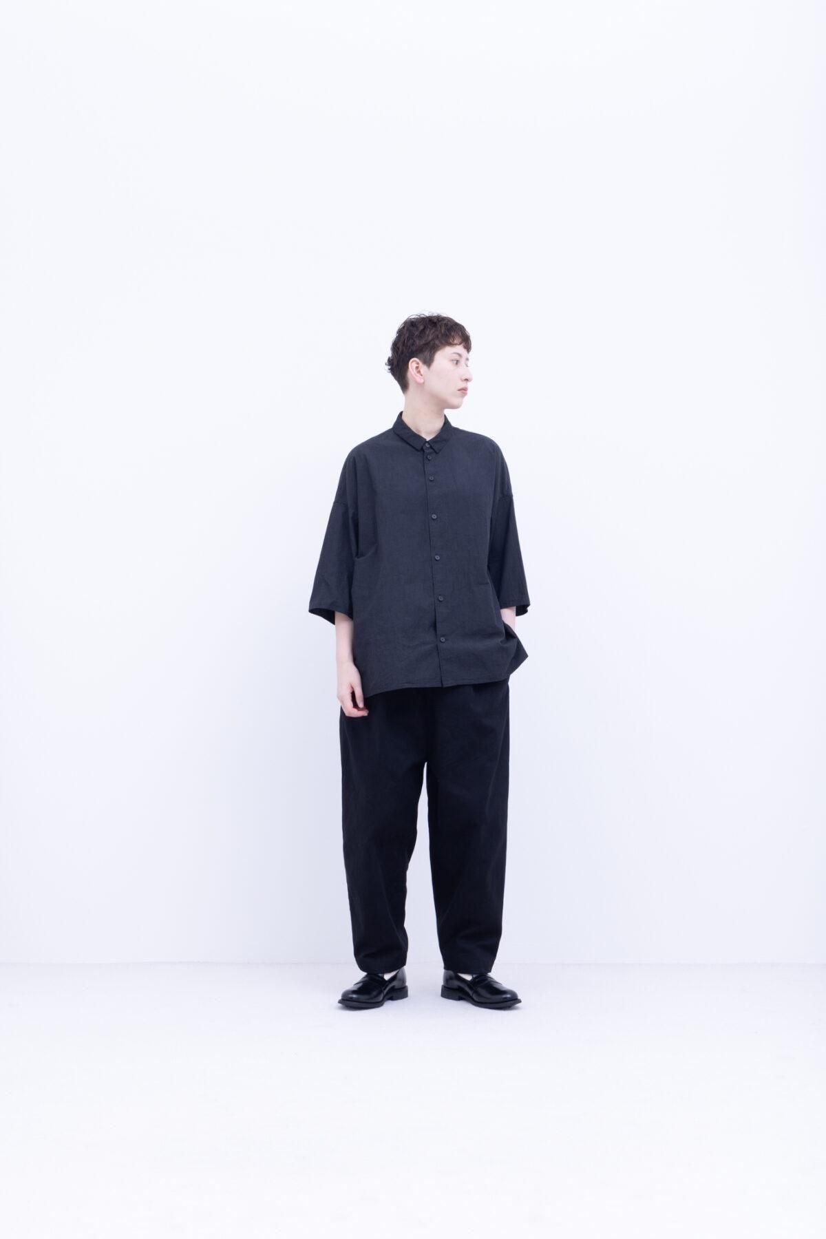 40 / 1オーガニックコットン・強撚ウェザー　台襟付きシャツカラー / Natural [size XS]