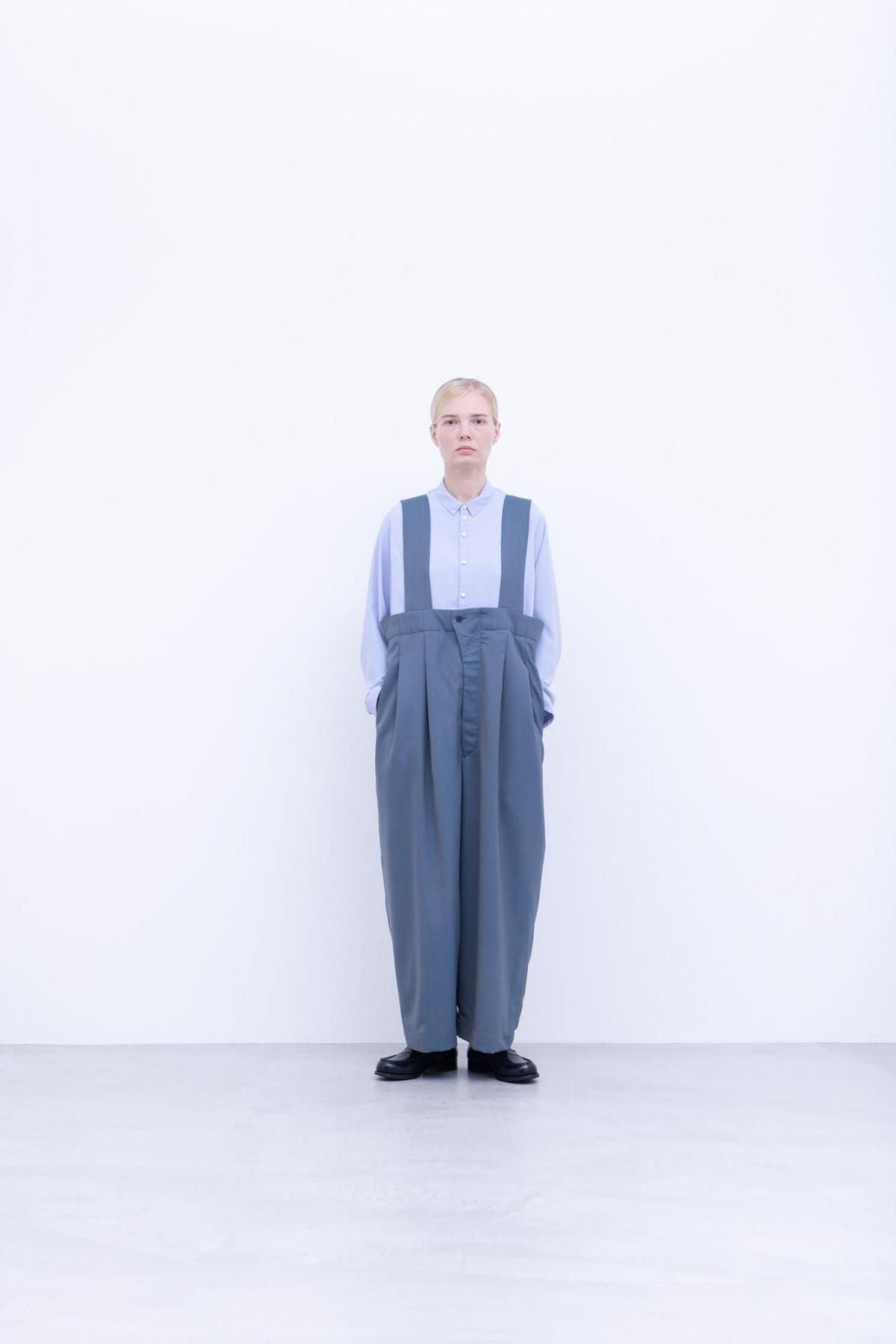 サマーウール・ライトギャバ　サスペンダーパンツ / Beige Blue［size 3_］
