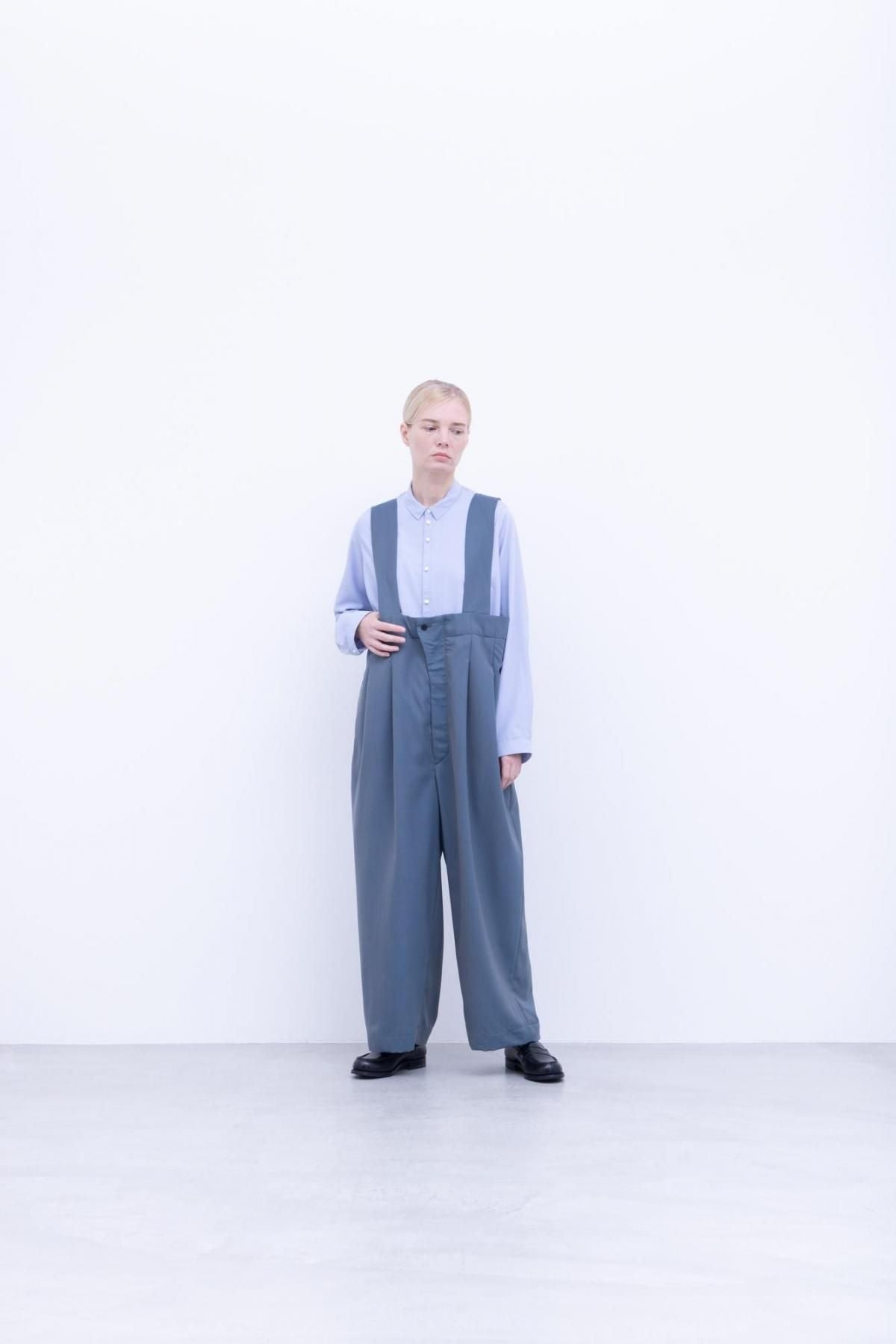 サマーウール・ライトギャバ　サスペンダーパンツ / Beige Blue［size 3_］