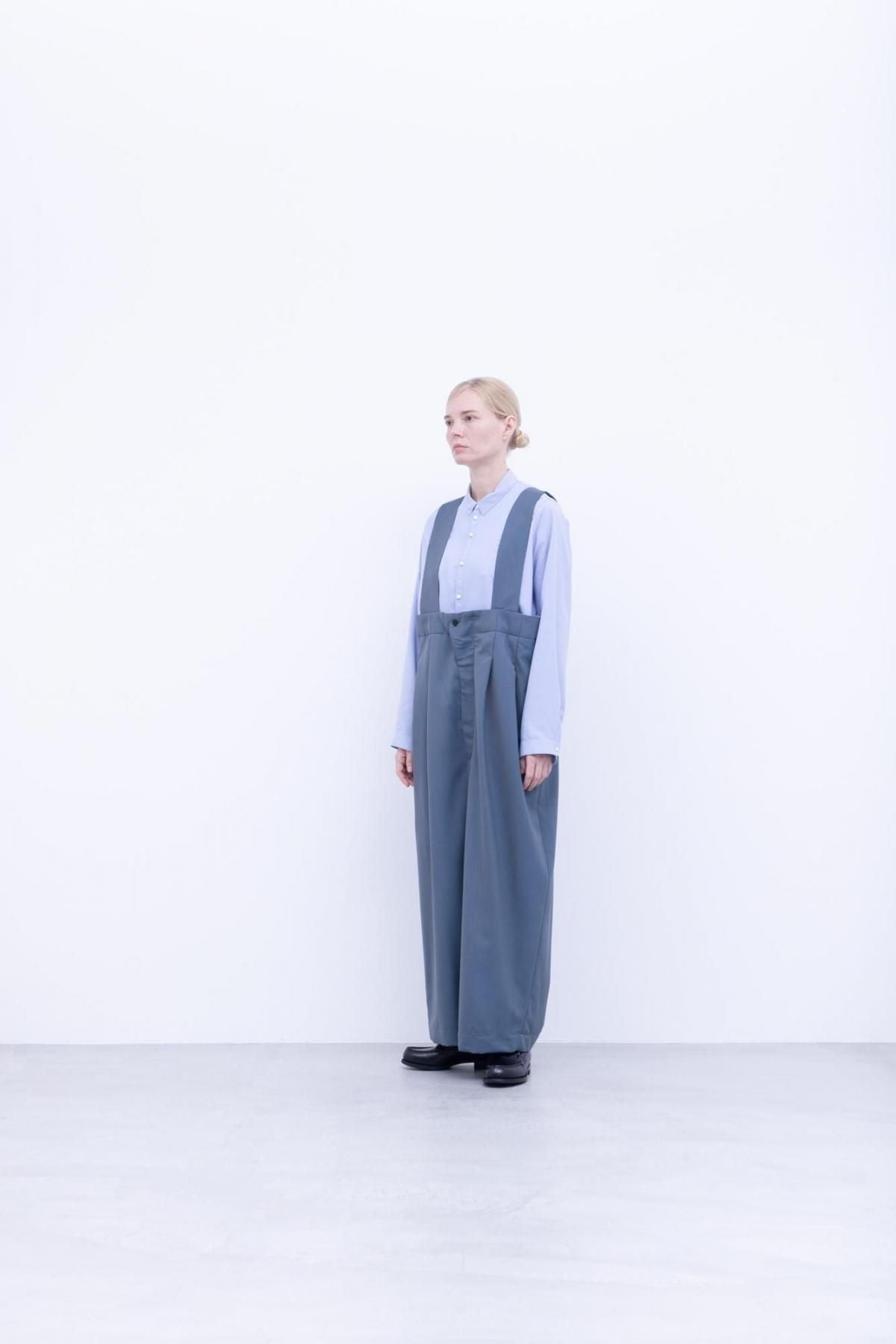 サマーウール・ライトギャバ　サスペンダーパンツ / Beige Blue［size 3_］