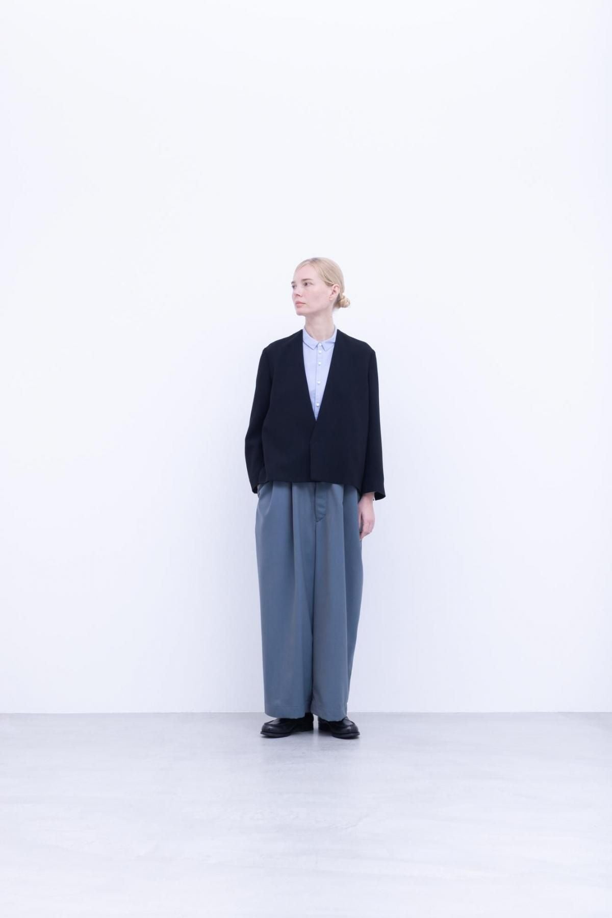 サマーウール・ライトギャバ　サスペンダーパンツ / Beige Blue［size 3_］