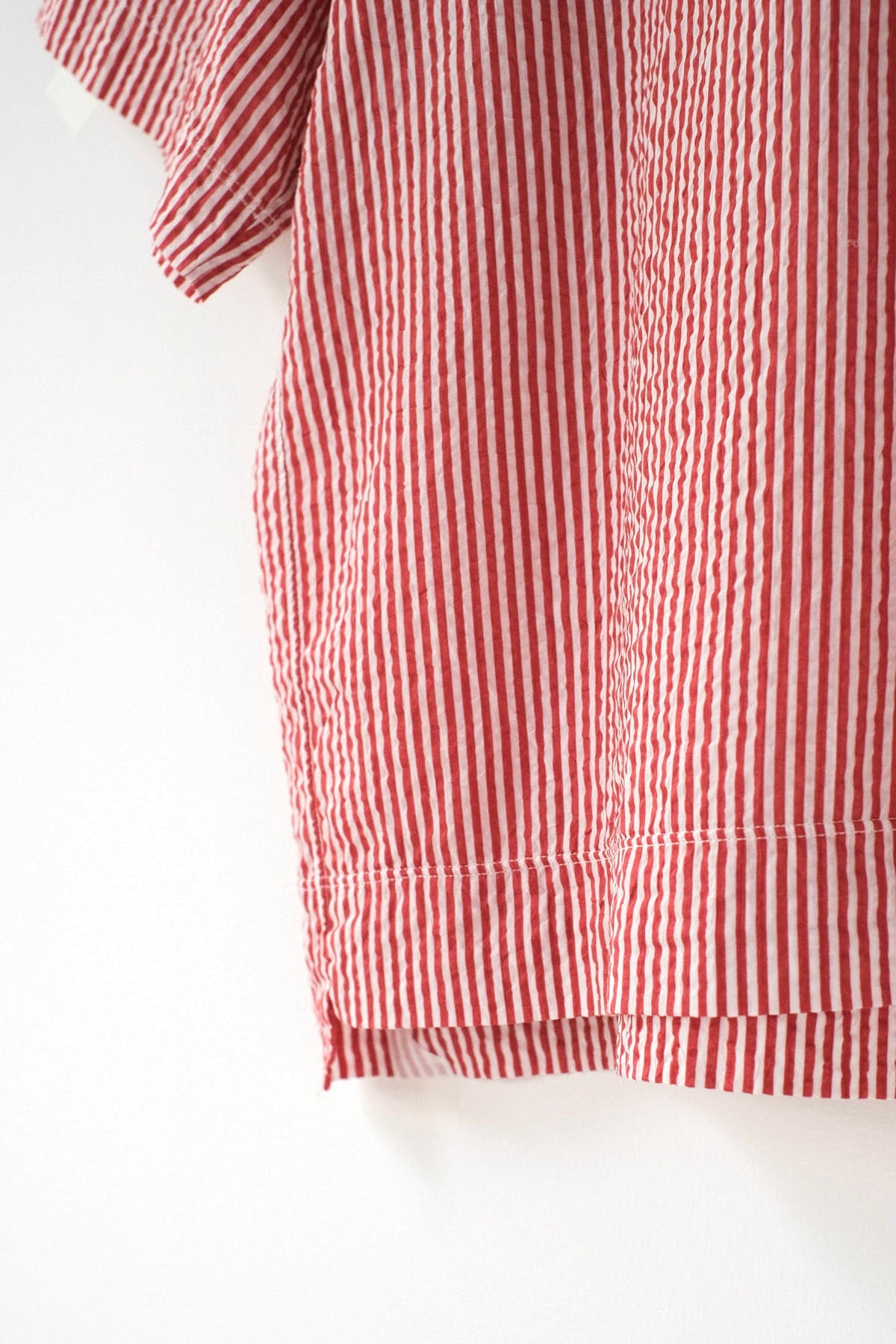 スターチコットン・ストライプローン クルーネックプルオーバー / Red × White［size XS_］