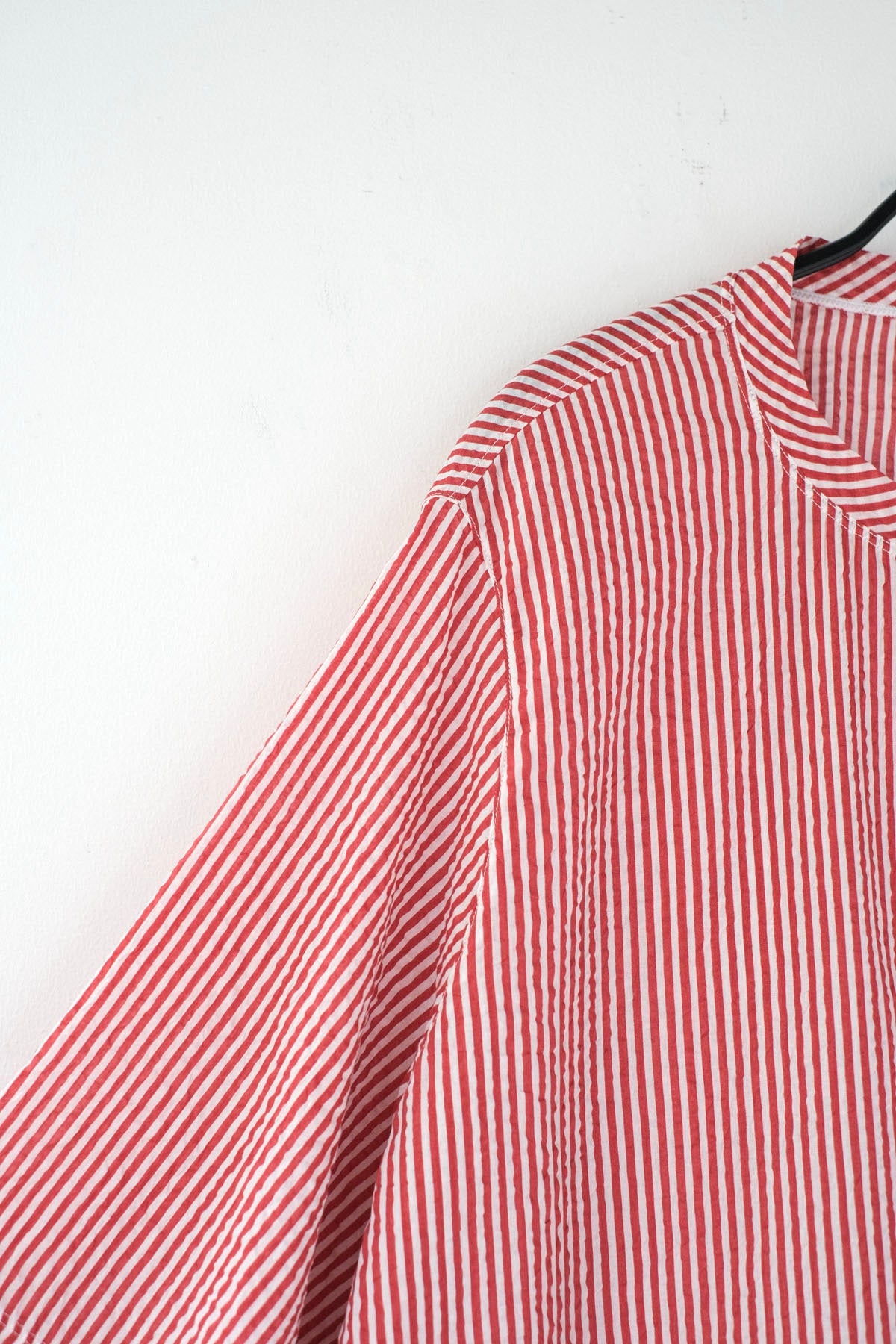スターチコットン・ストライプローン クルーネックプルオーバー / Red × White［size XS_］