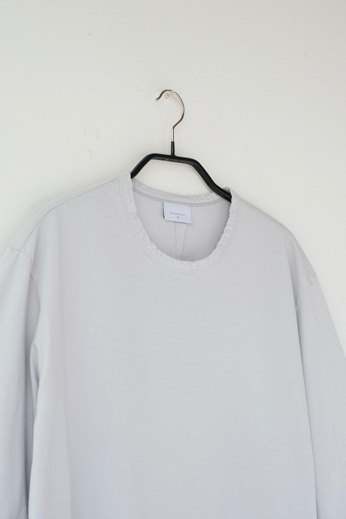 コットンポーラル天竺　クルーネック5分袖Tシャツ / Mist Grey［size 3_］