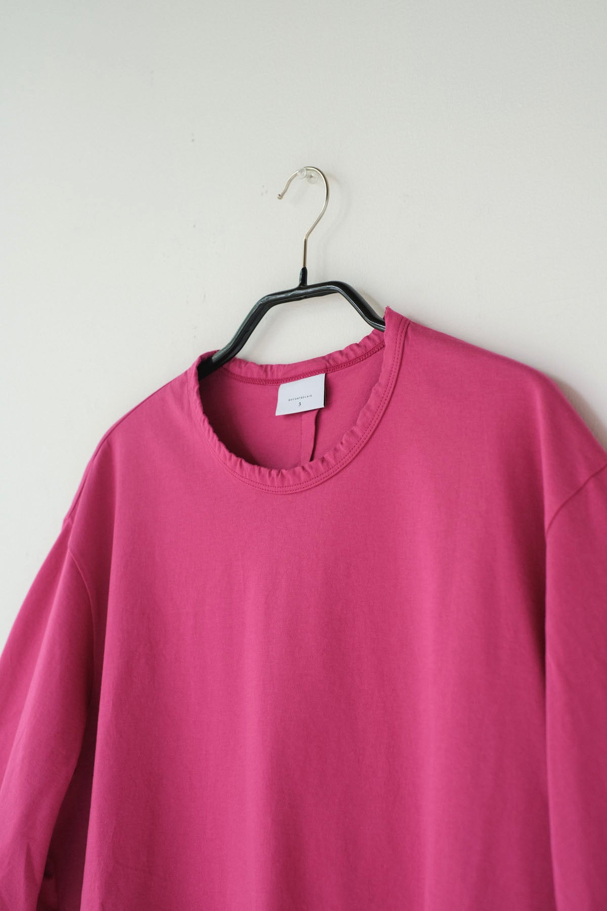 コットンポーラル天竺　クルーネック5分袖Tシャツ / Magenta［size 3_］