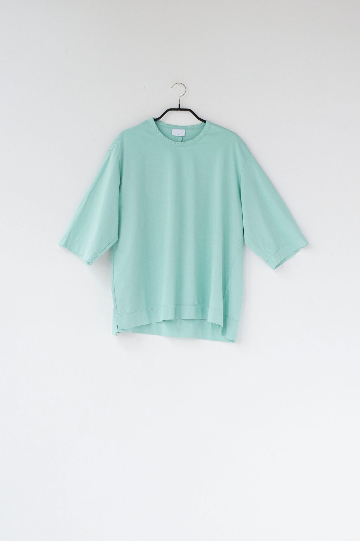 コットンポーラル天竺　クルーネック5分袖Tシャツ / Mint［size 3_］