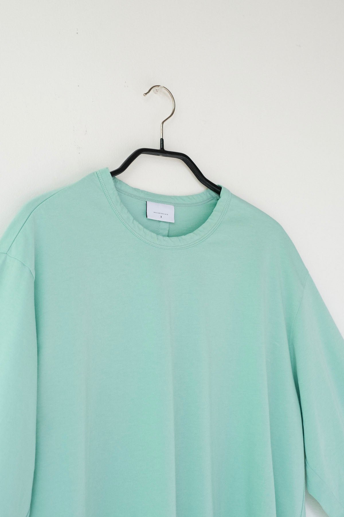 コットンポーラル天竺　クルーネック5分袖Tシャツ / Mint［size 3_］