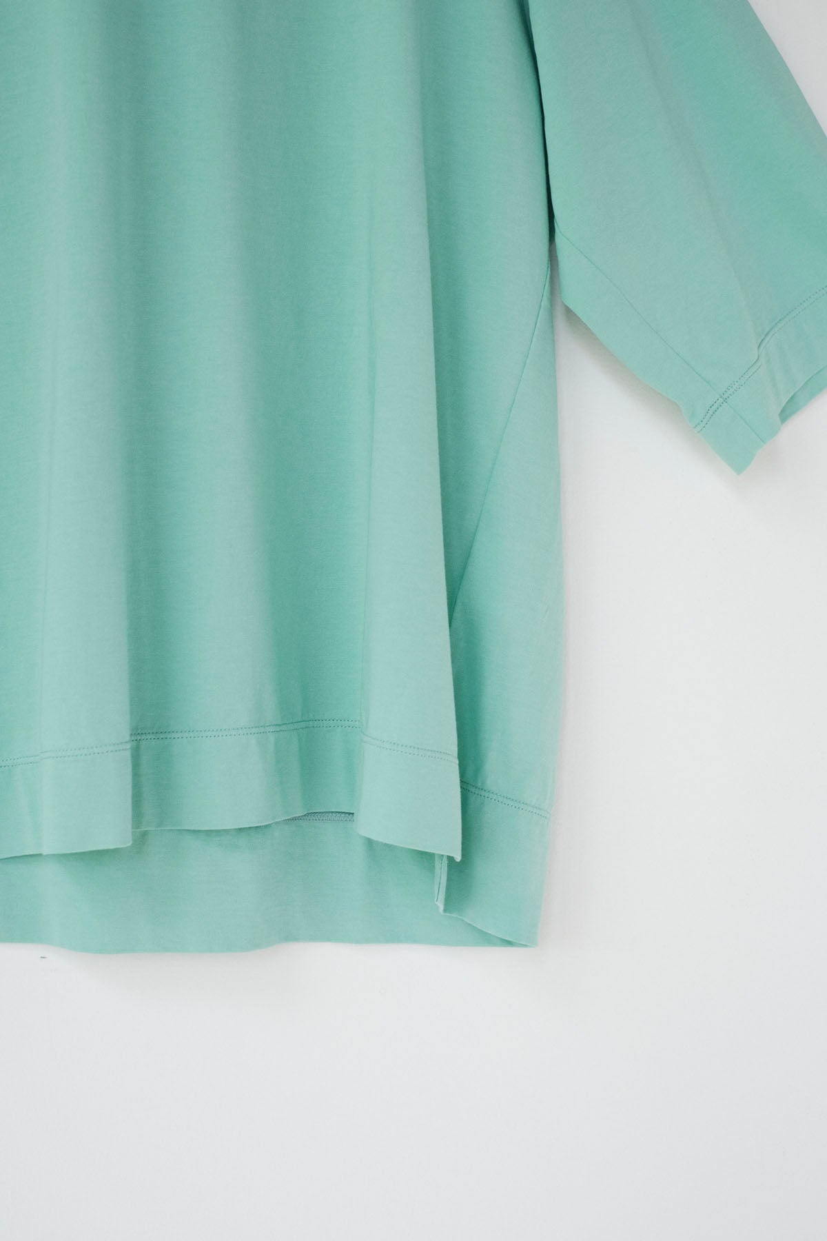コットンポーラル天竺　クルーネック5分袖Tシャツ / Mint［size 3_］