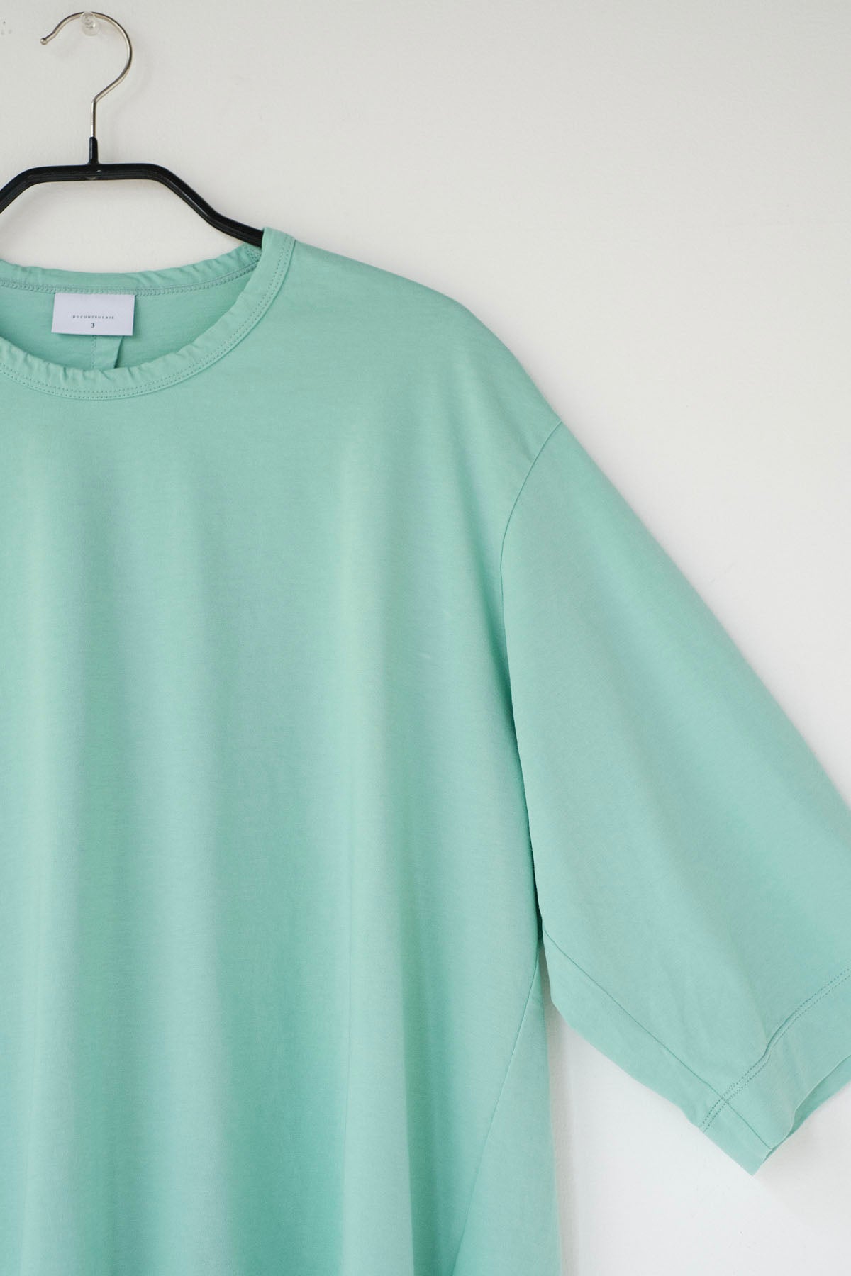 コットンポーラル天竺　クルーネック5分袖Tシャツ / Mint［size 3_］