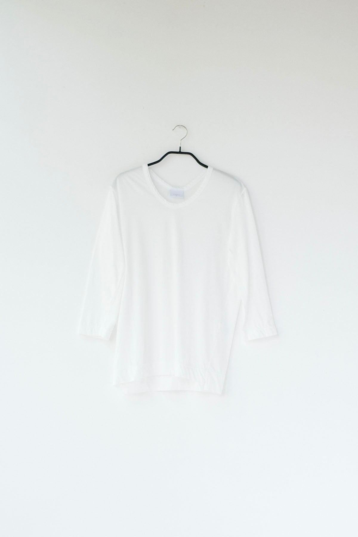 120/2 Queen's Cotton Tenjiku 3/4-Sleeve Crew Neck T-Shirt / Black
