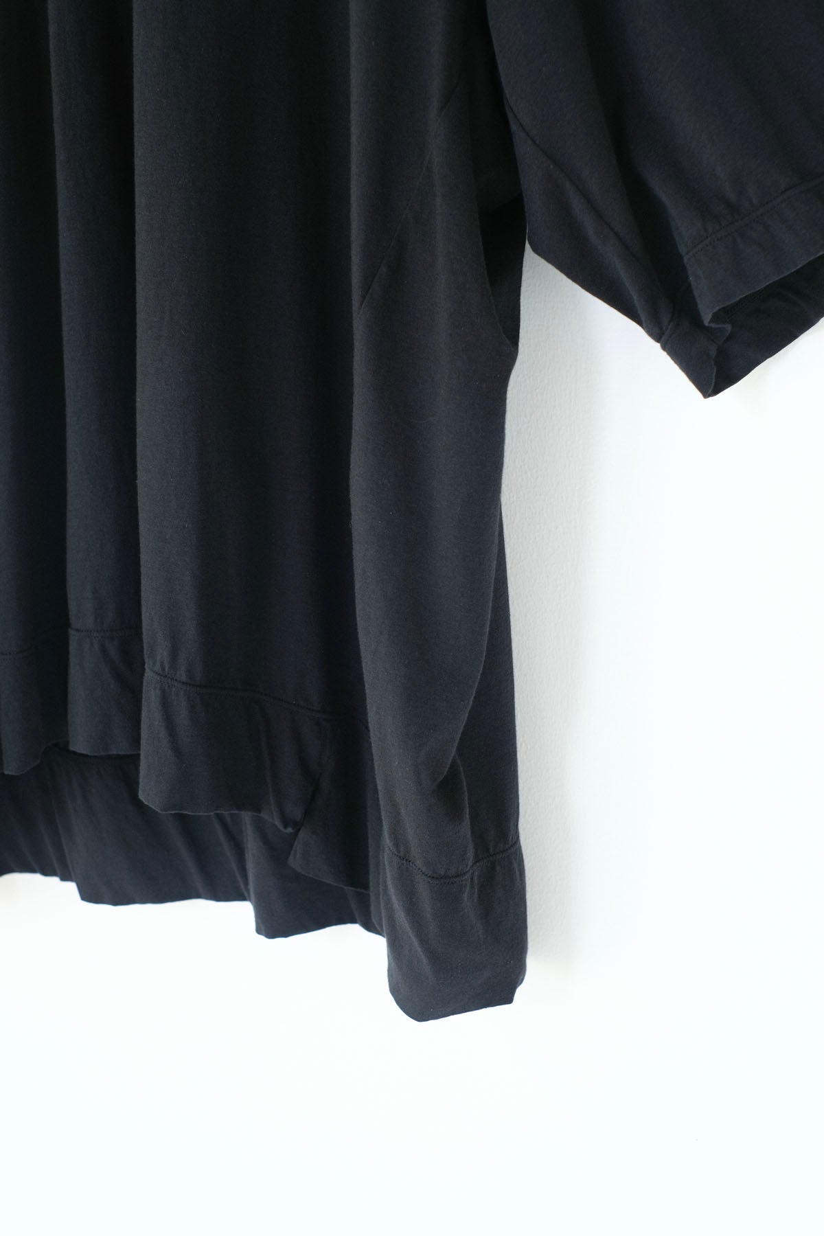120/2 Queen's Cotton Tenjiku 3/4-Sleeve Crew Neck T-Shirt / Black