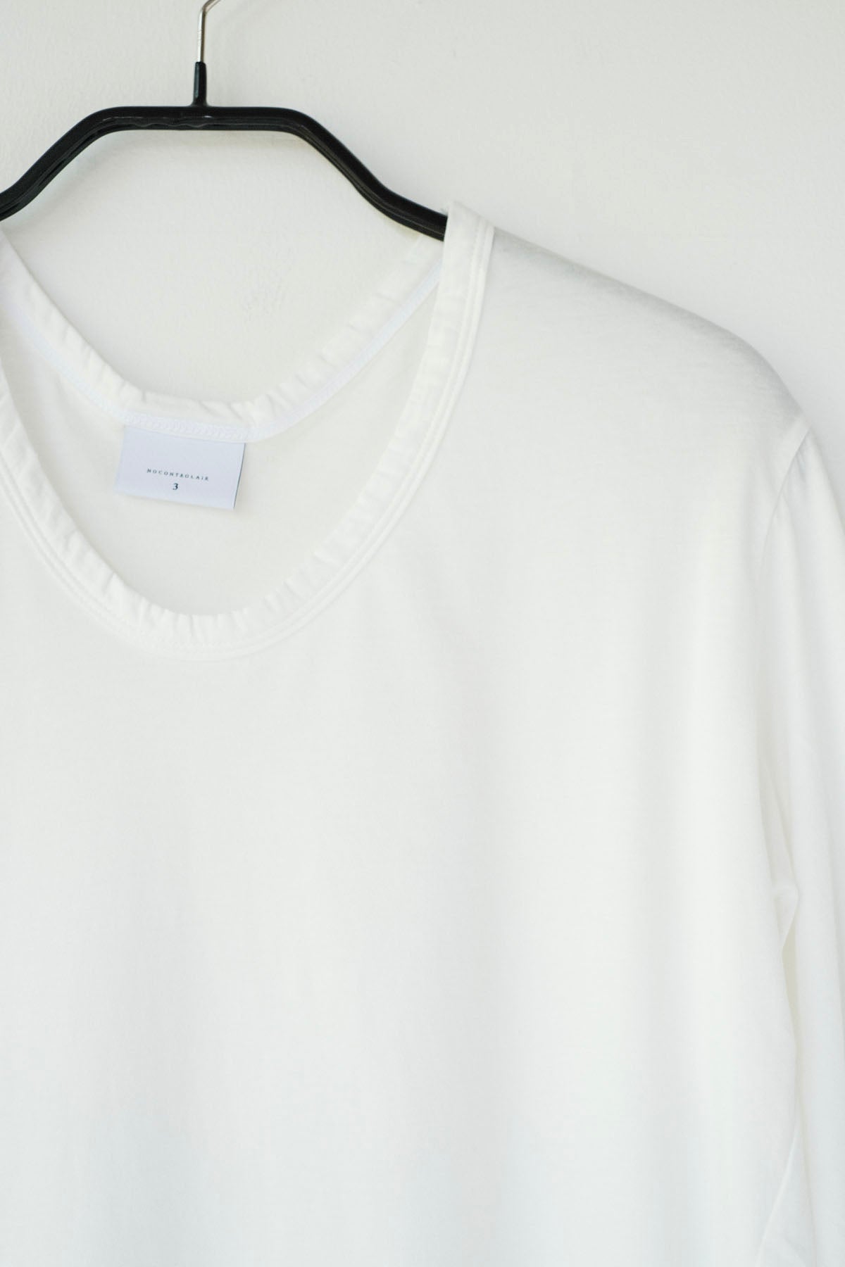 120/2 Queen's Cotton Tenjiku 3/4-Sleeve Crew Neck T-Shirt / Black