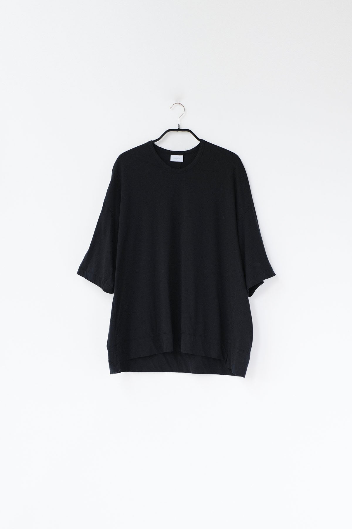 120/2 Queen's Cotton Tenjiku 3/4-Sleeve Crew Neck T-Shirt / Black