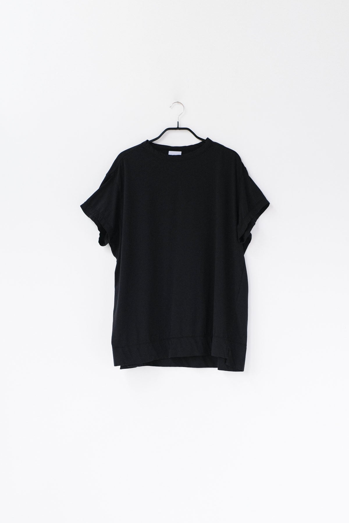 120/2 Queen's Cotton Tenjiku 3/4-Sleeve Crew Neck T-Shirt / Black