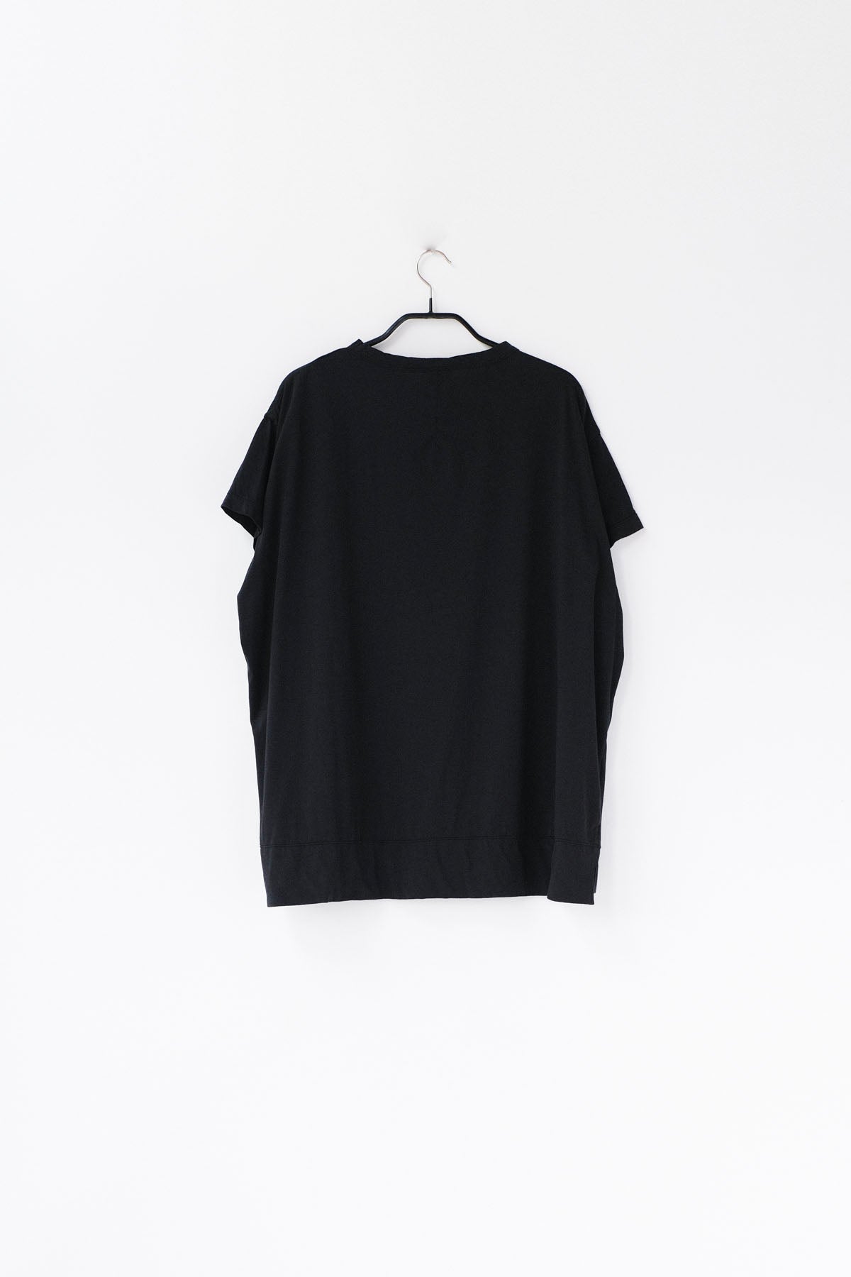 120/2 Queen's Cotton Tenjiku 3/4-Sleeve Crew Neck T-Shirt / Black