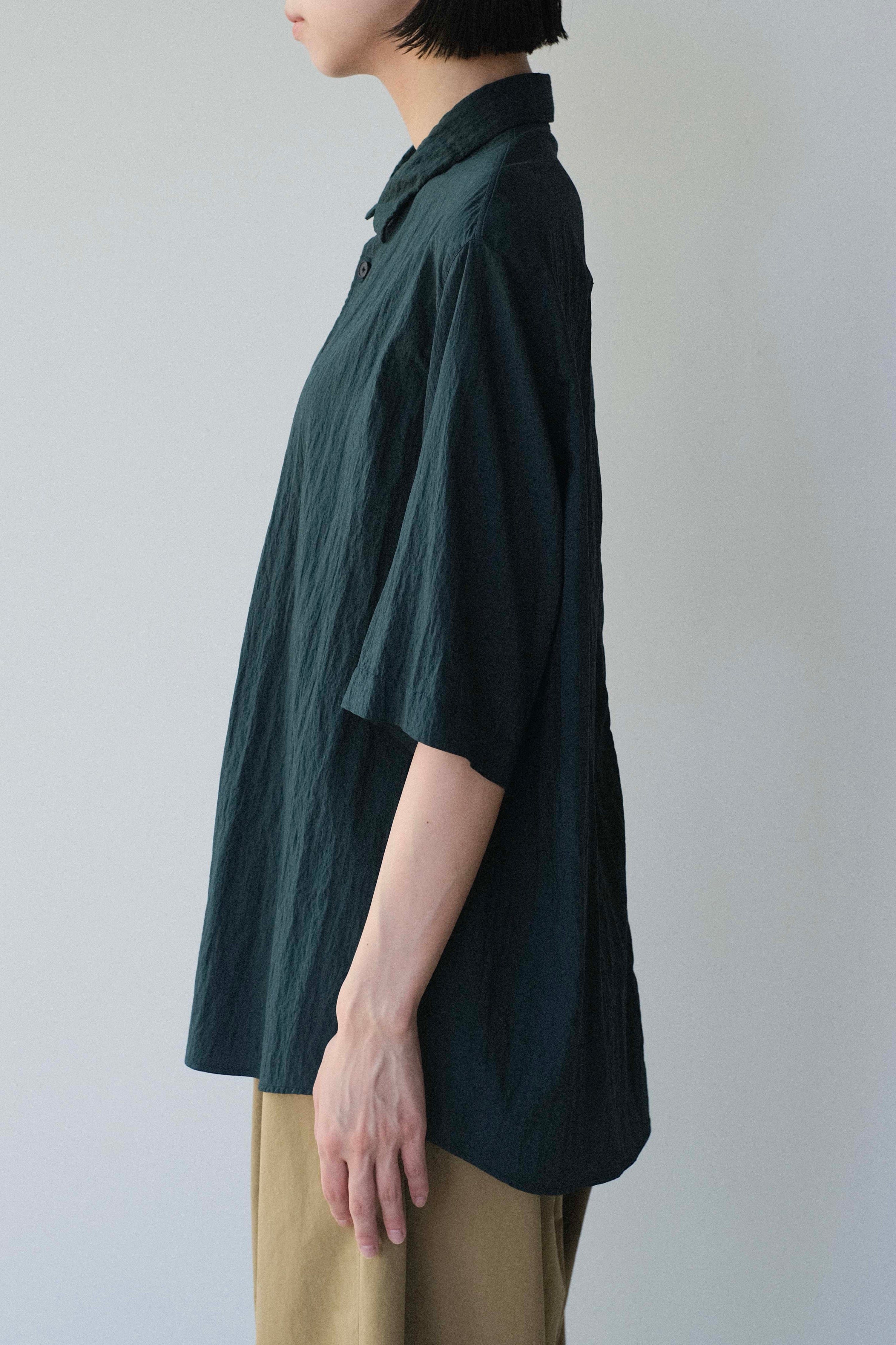 ビスコースナイロン・ライトタイプライター 半袖シャツ / 85 Bottle Green［size XS］