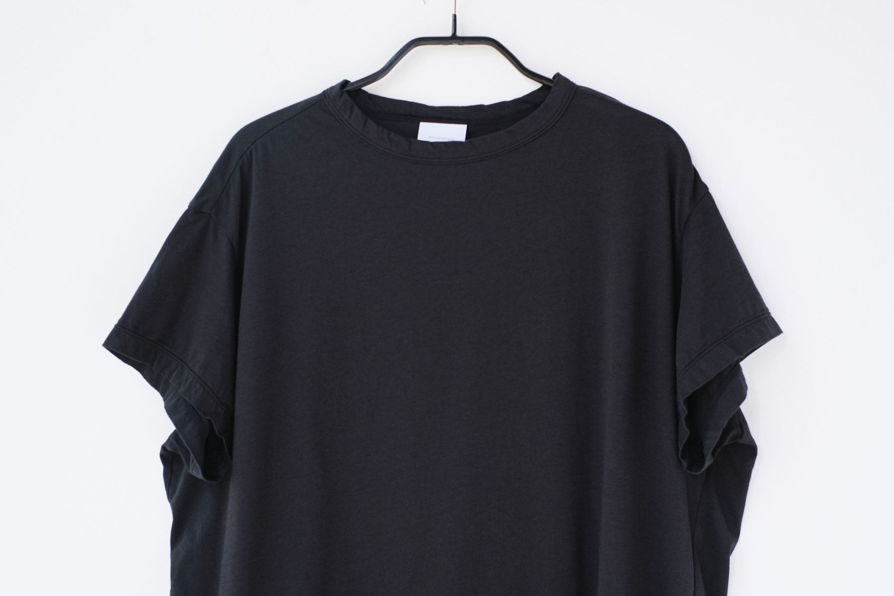 120/2 Queen's Cotton Tenjiku 3/4-Sleeve Crew Neck T-Shirt / Black