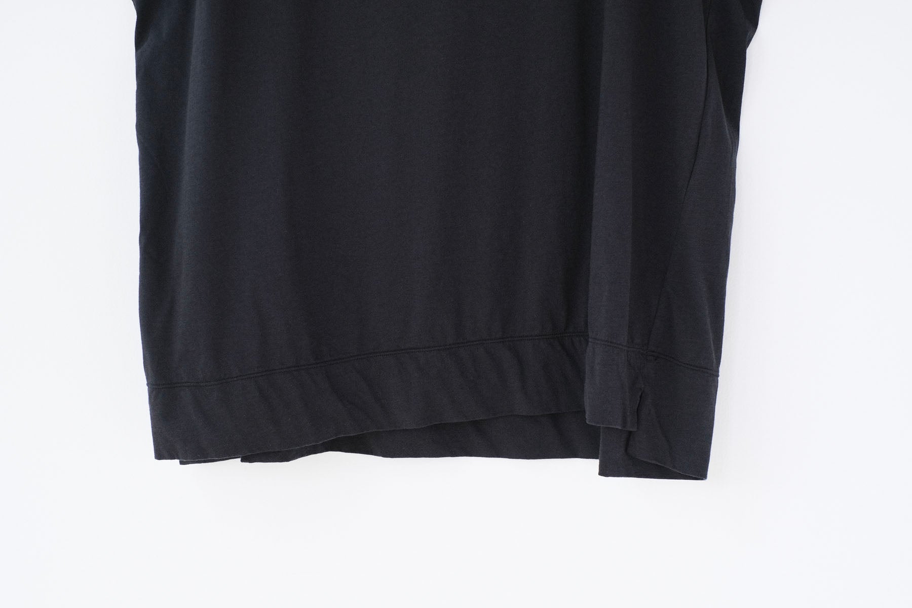 120/2 Queen's Cotton Tenjiku 3/4-Sleeve Crew Neck T-Shirt / Black