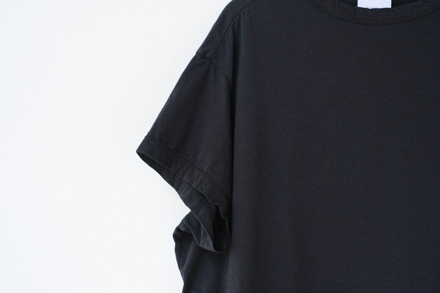 120/2 Queen's Cotton Tenjiku 3/4-Sleeve Crew Neck T-Shirt / Black