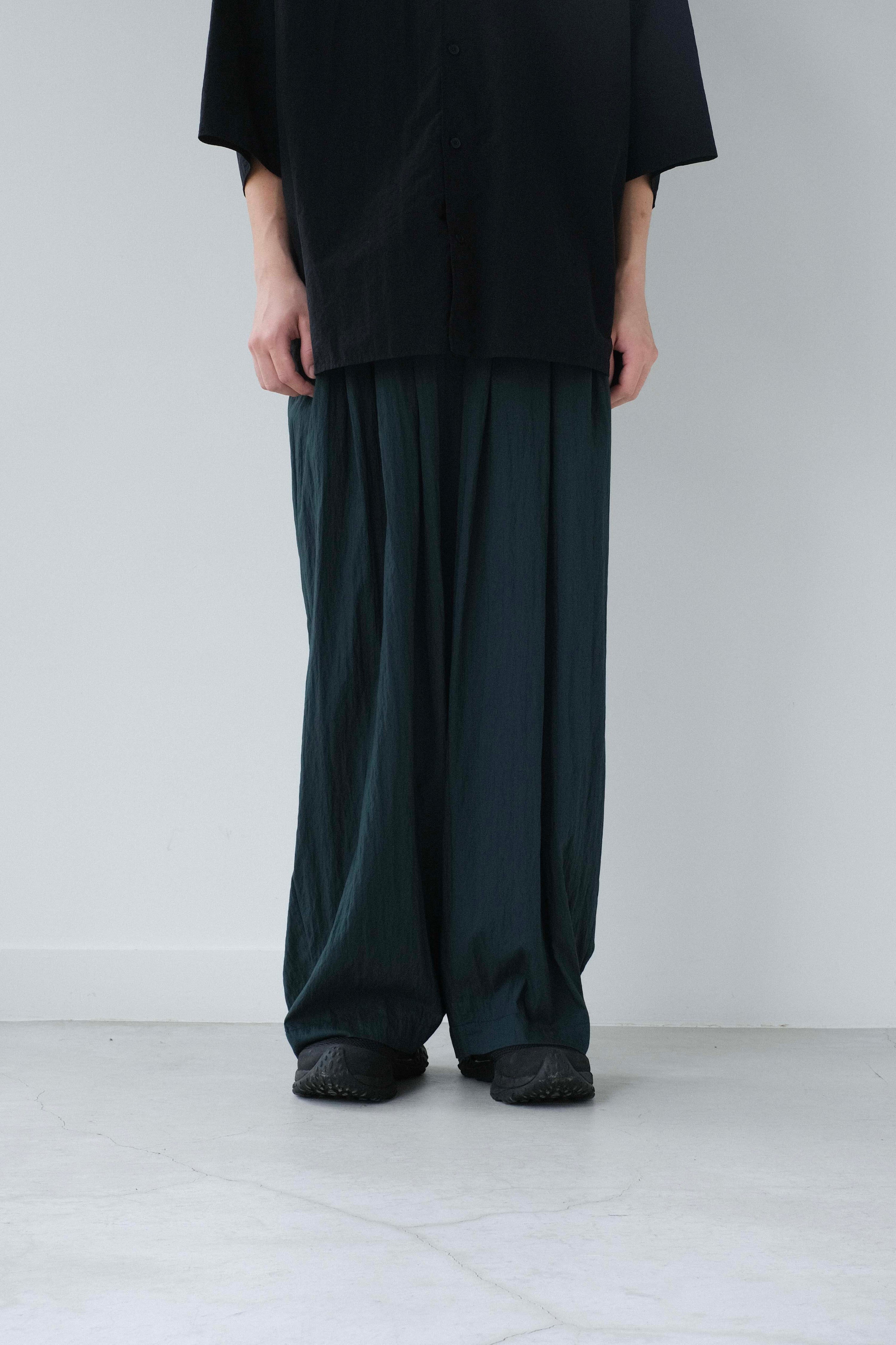 ビスコースナイロン・ライトタイプライター タックパンツ / 85 Bottle Green［size M］